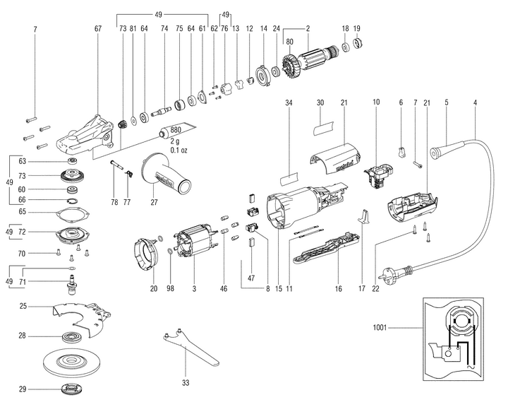 Vue éclatée METABO 13069001#01