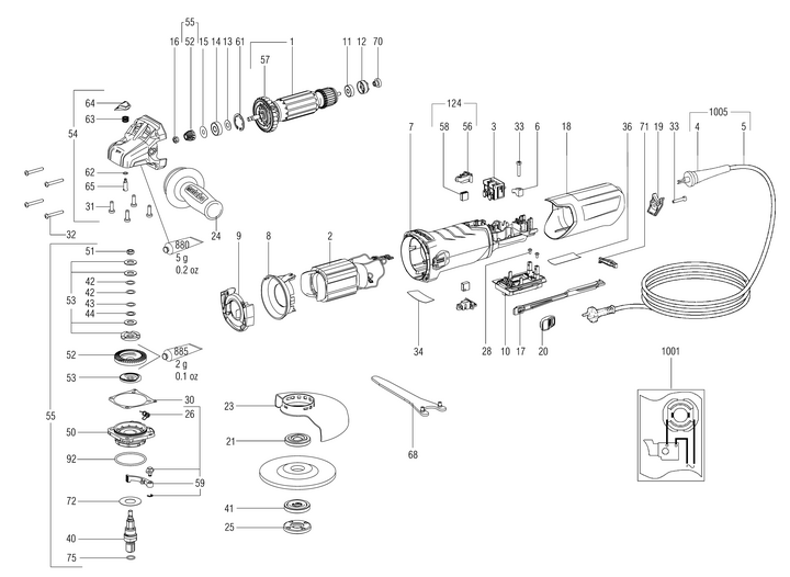 Vue éclatée METABO 00572181#01