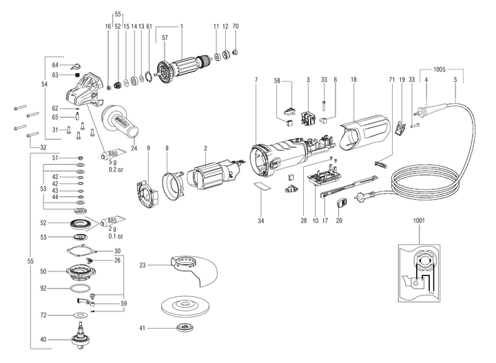 Vue éclatée METABO 00496000#01