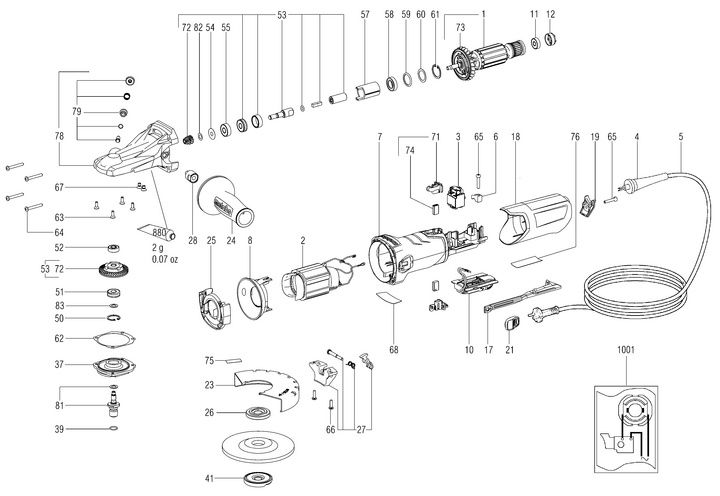 Vue éclatée METABO 13080000#01