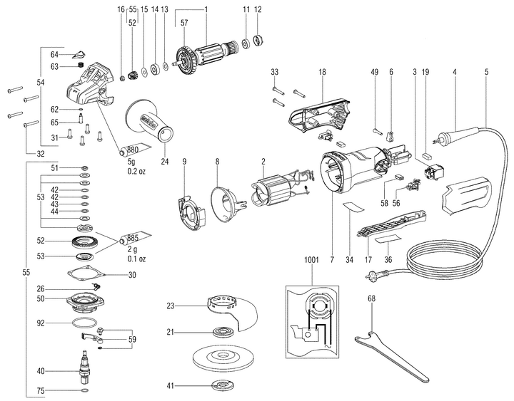 Vue éclatée METABO 00386000#01