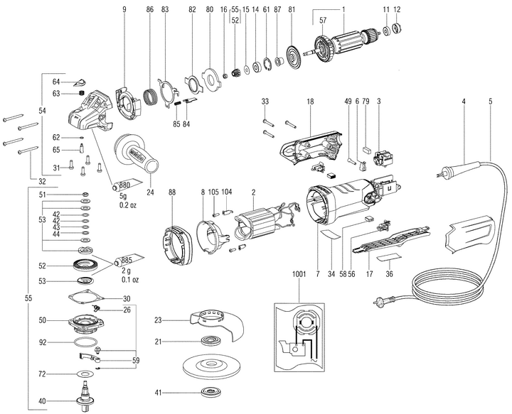 Vue éclatée METABO 00428000#01