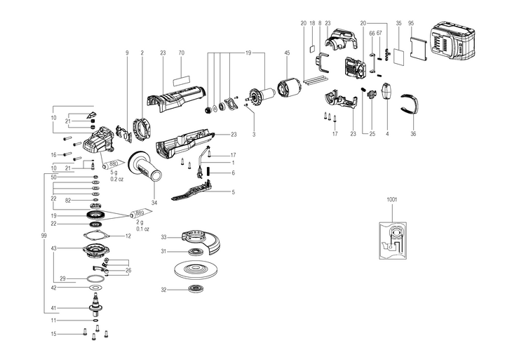 Vue éclatée METABO 13059000#01