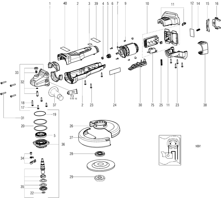 Vue éclatée METABO 13076420#01