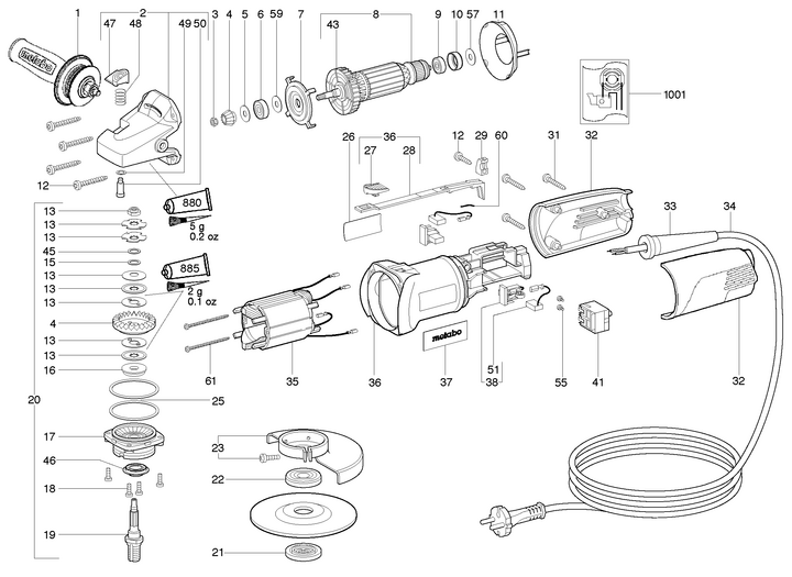 Vue éclatée METABO 20035011#01