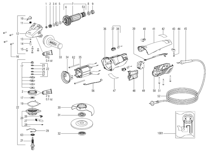 Vue éclatée METABO 00346000#01
