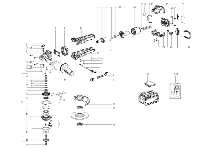 Vue éclatée METABO 13091000#01