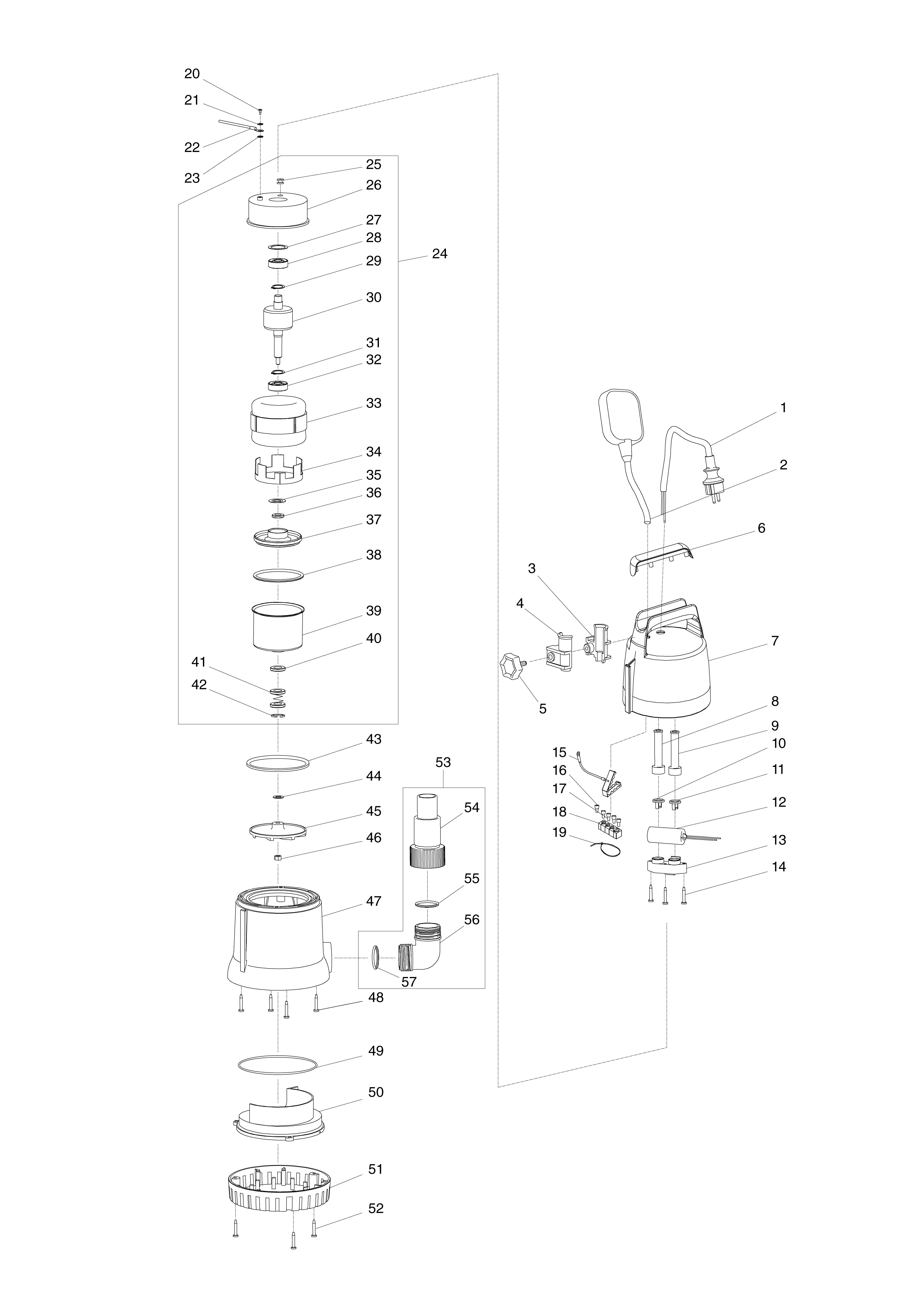 Vue éclatée Makita PF0800#01