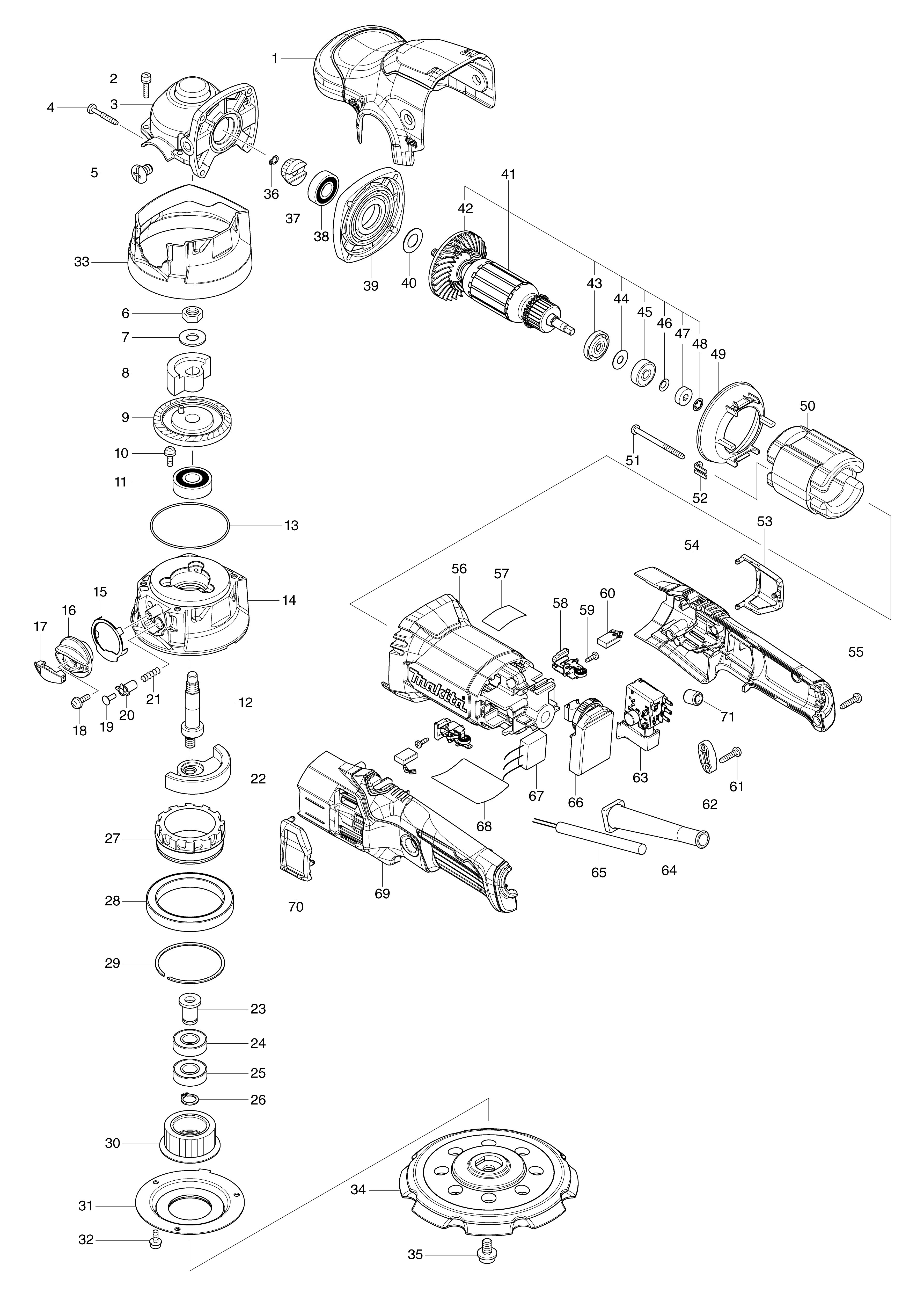 Vue éclatée Makita PO6000C#01
