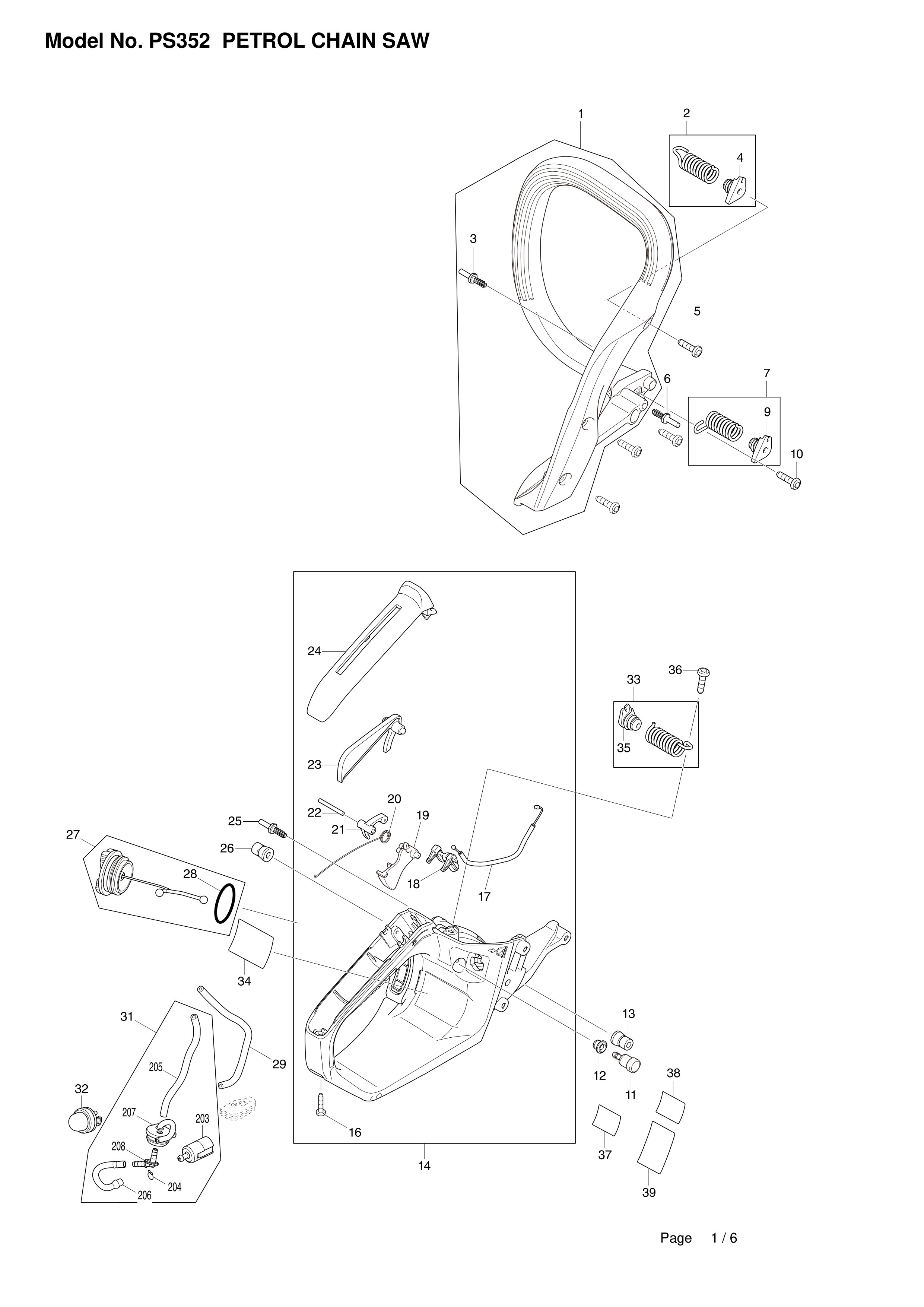 Vue éclatée Makita PS352#01