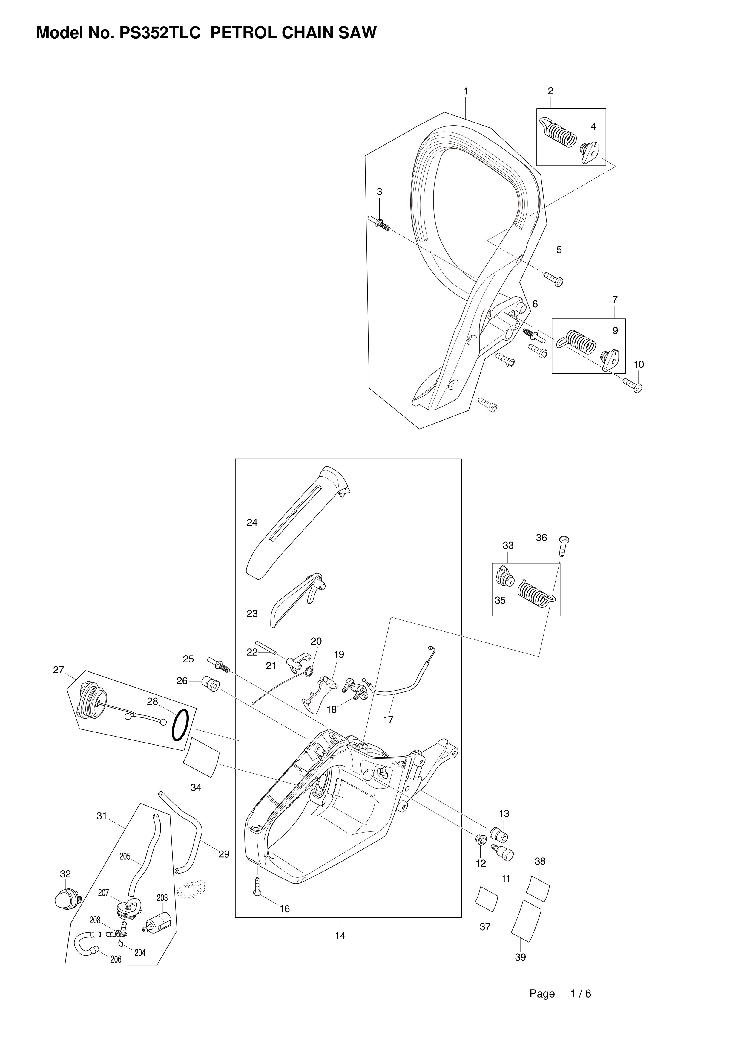 Vue éclatée Makita PS352TLC#01