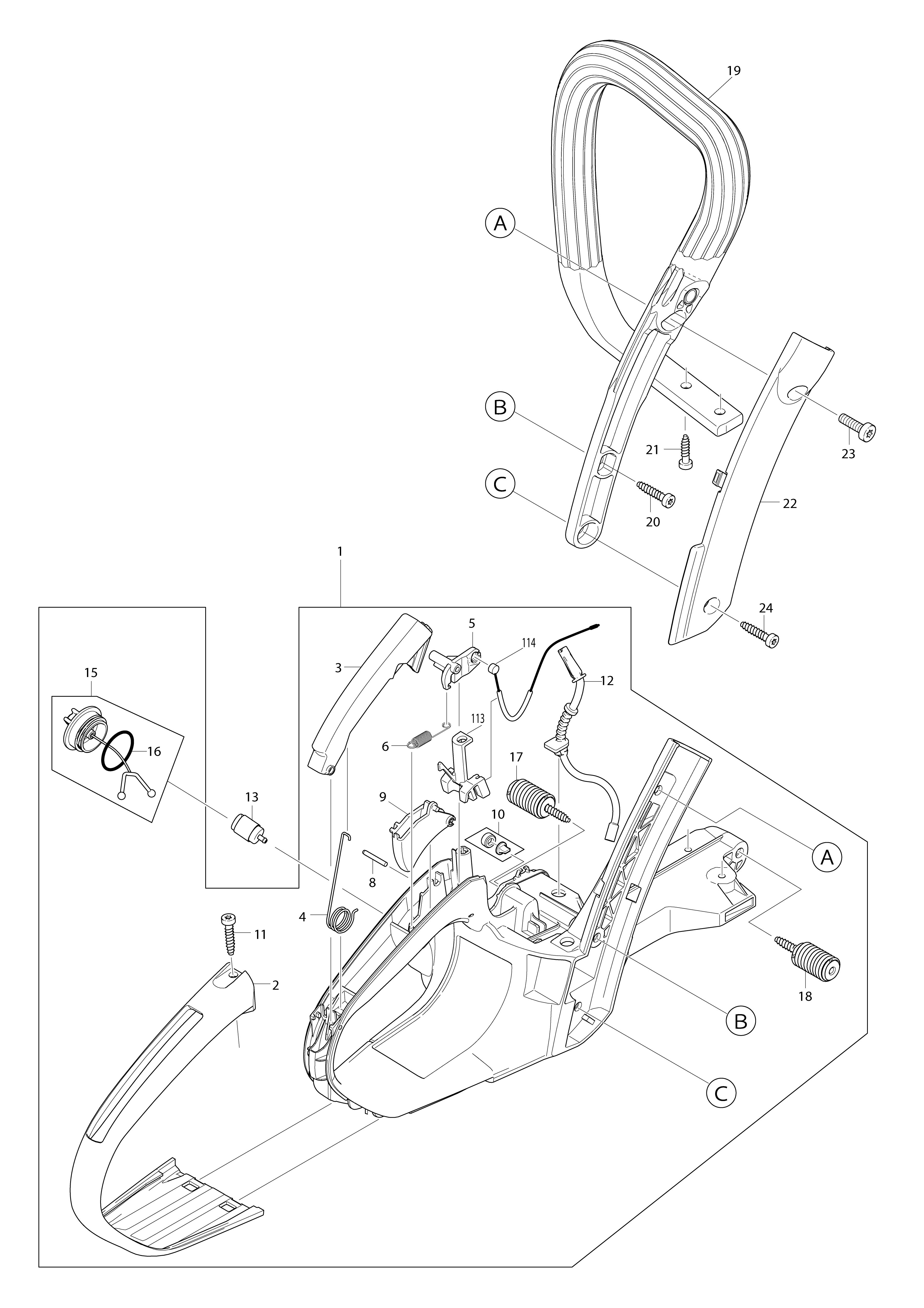Vue éclatée Makita PS4605#01