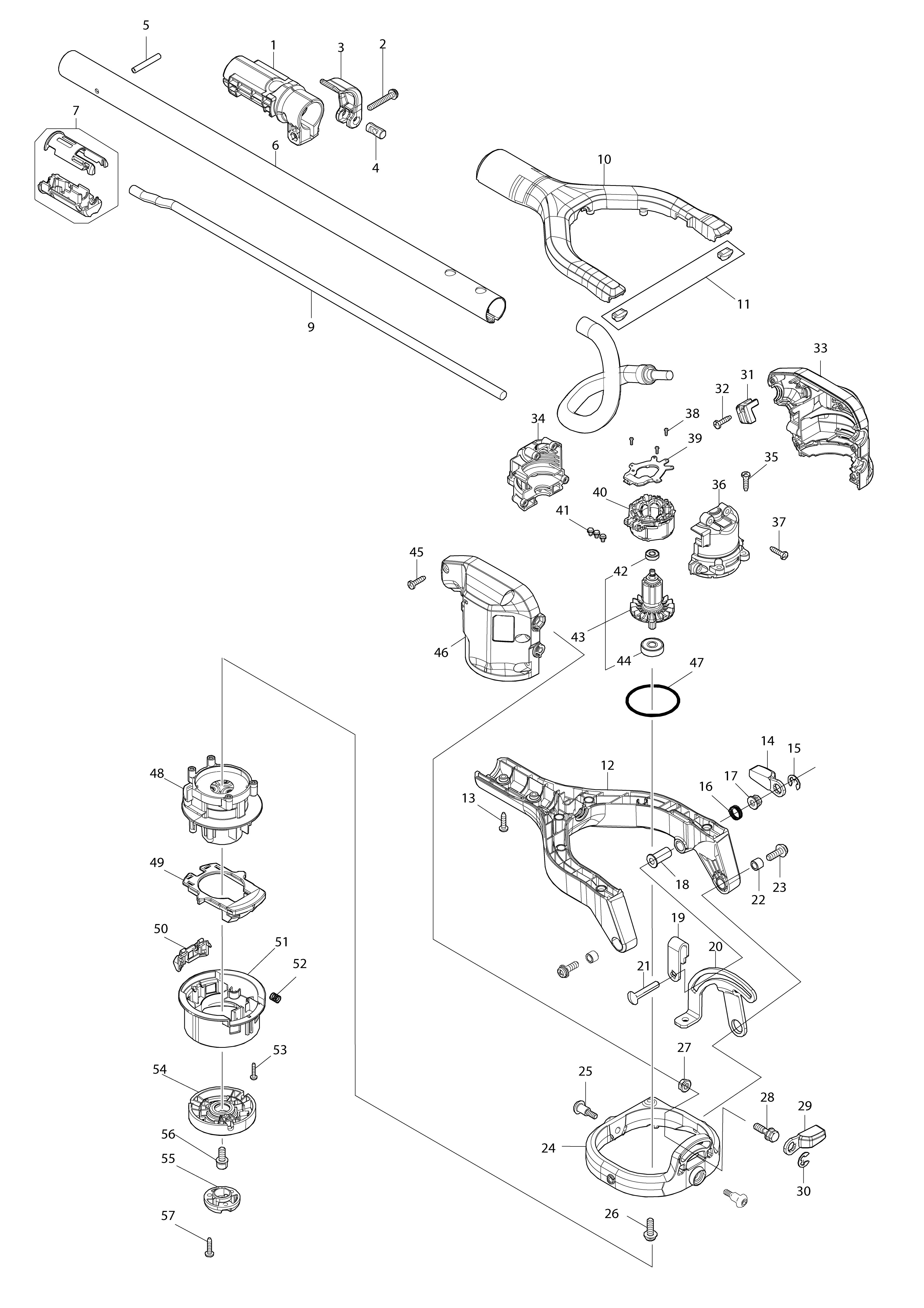 Vue éclatée Makita PS001G#01