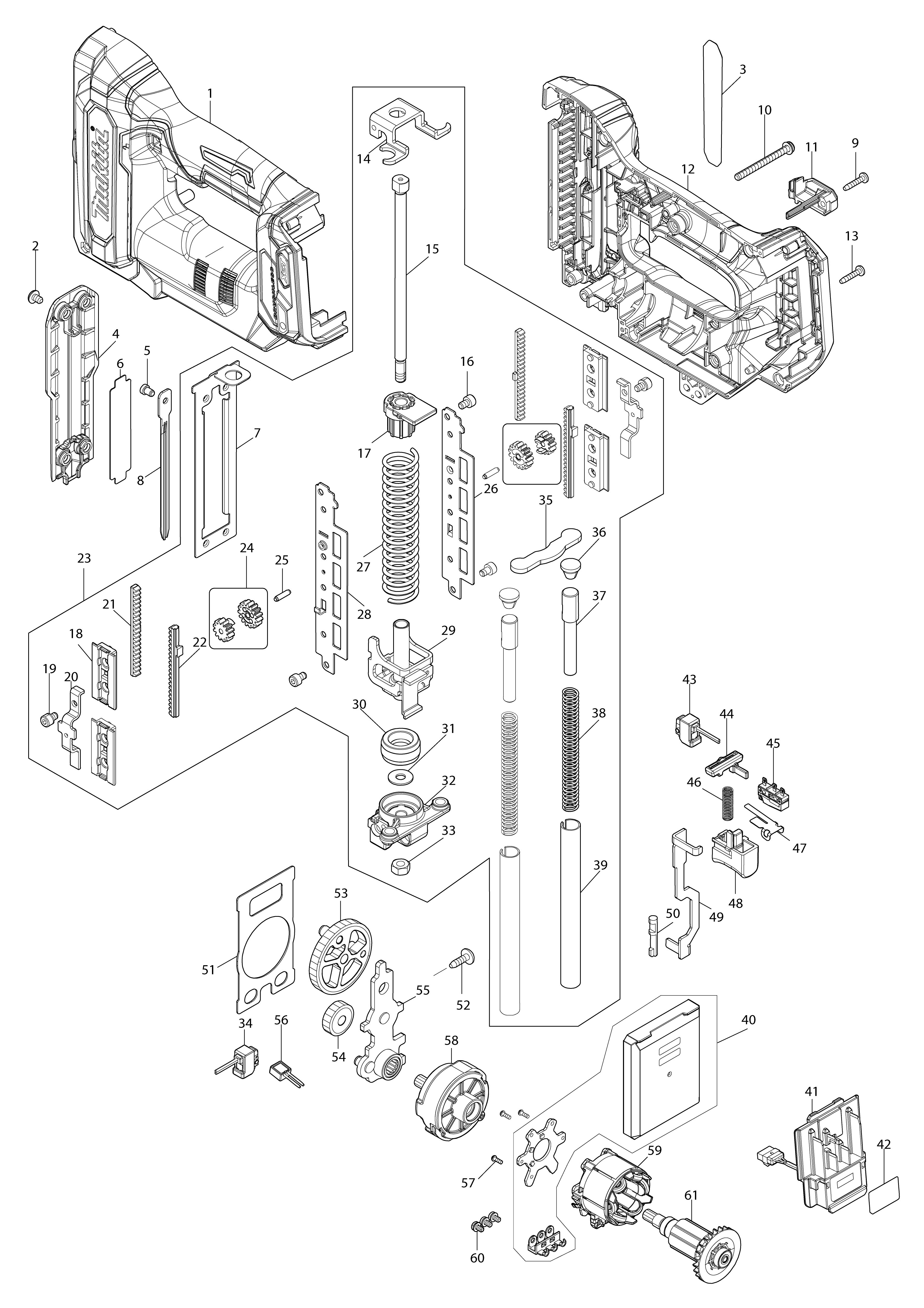 Vue éclatée Makita PT001G#01