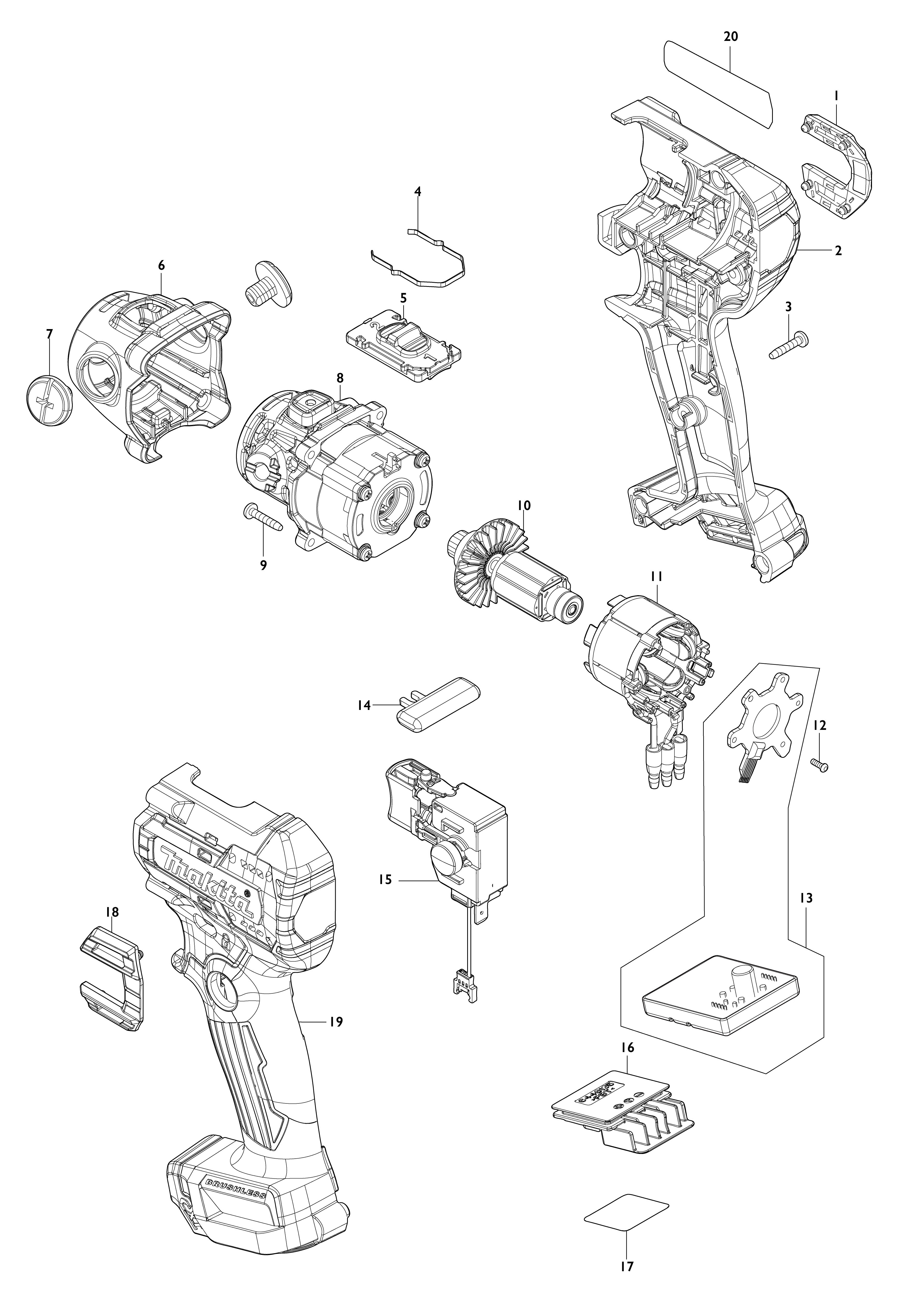 Vue éclatée Makita PV301D#01