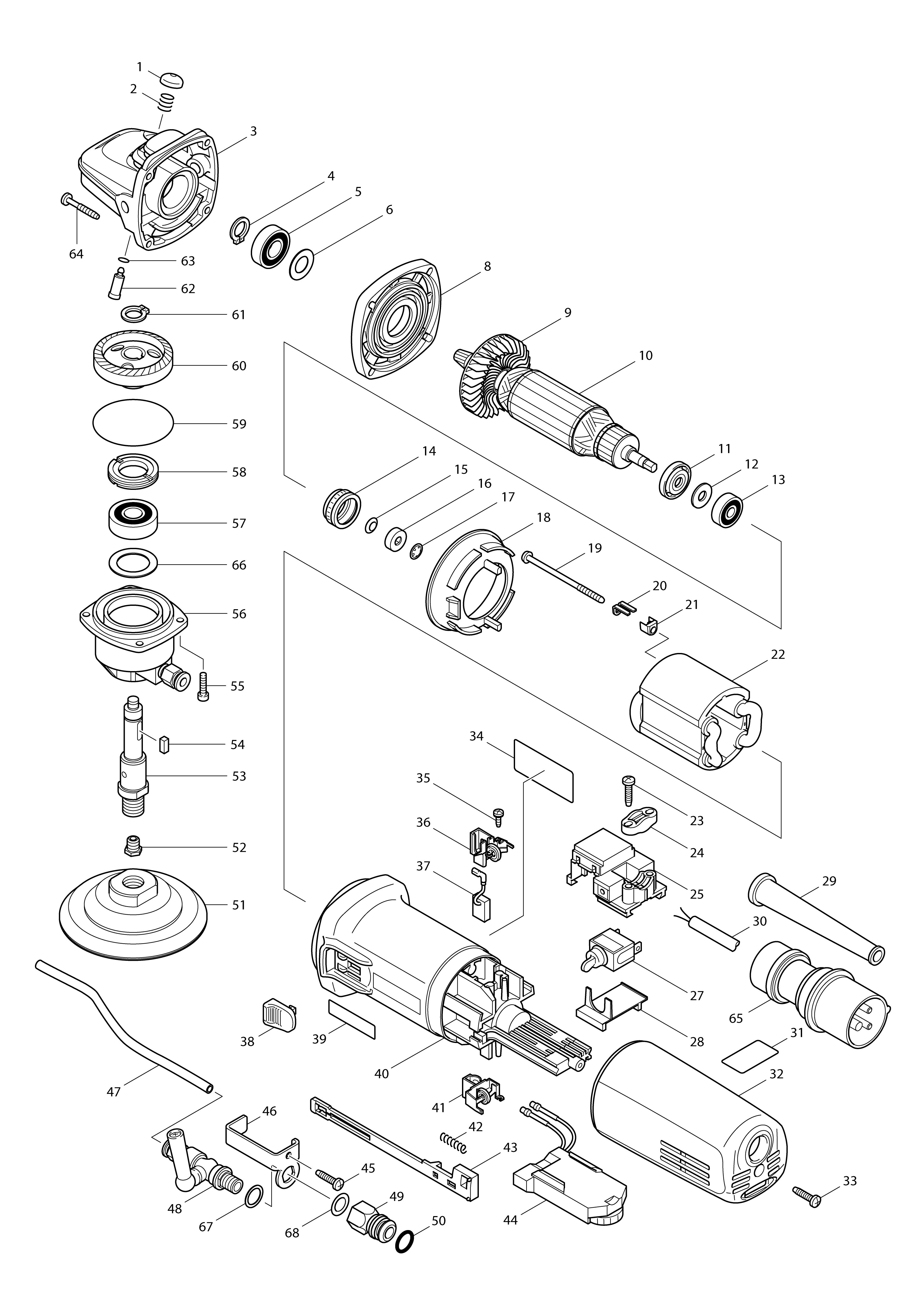 Vue éclatée Makita PW5000CH#01