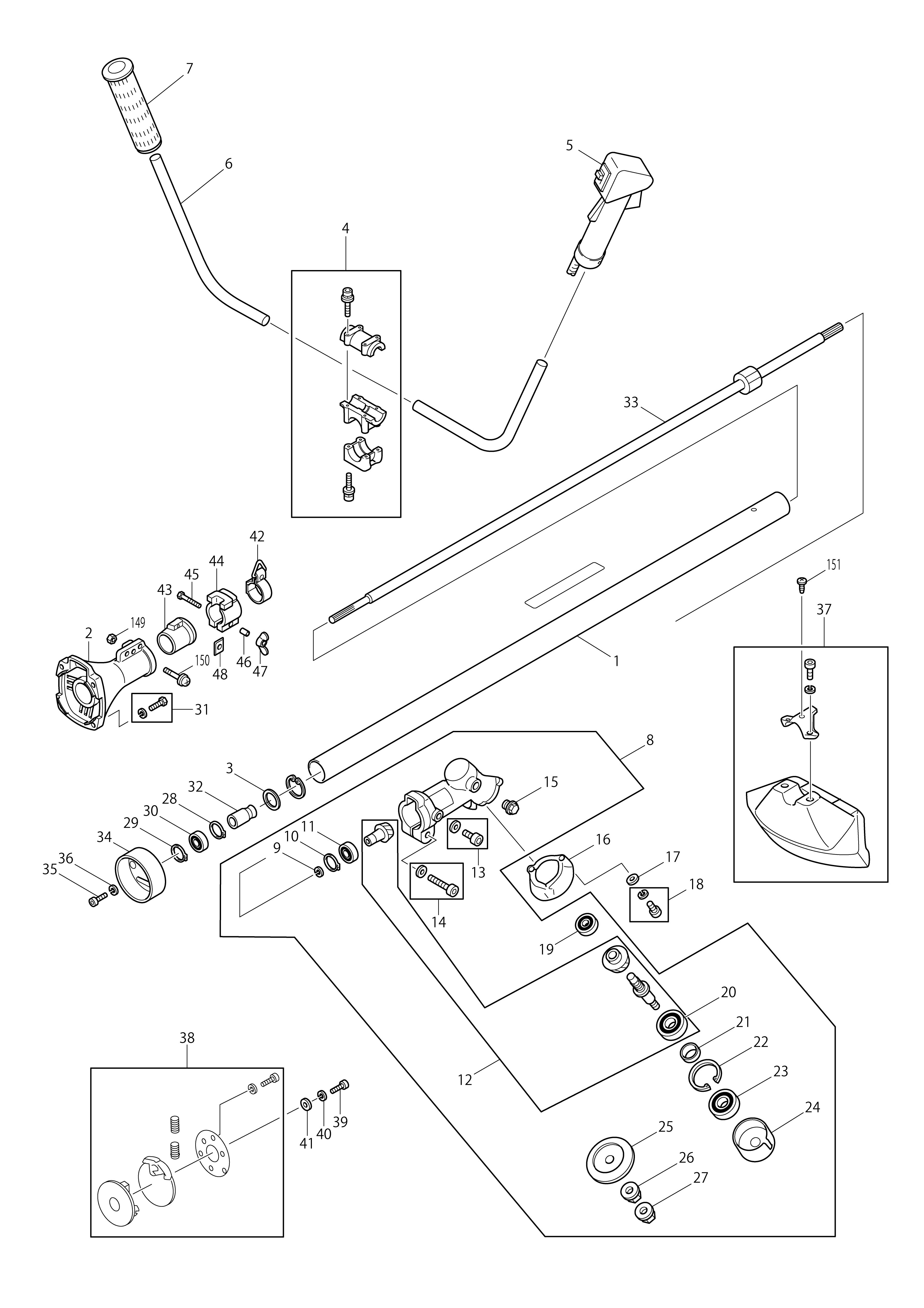 Vue éclatée Makita RBC420#01