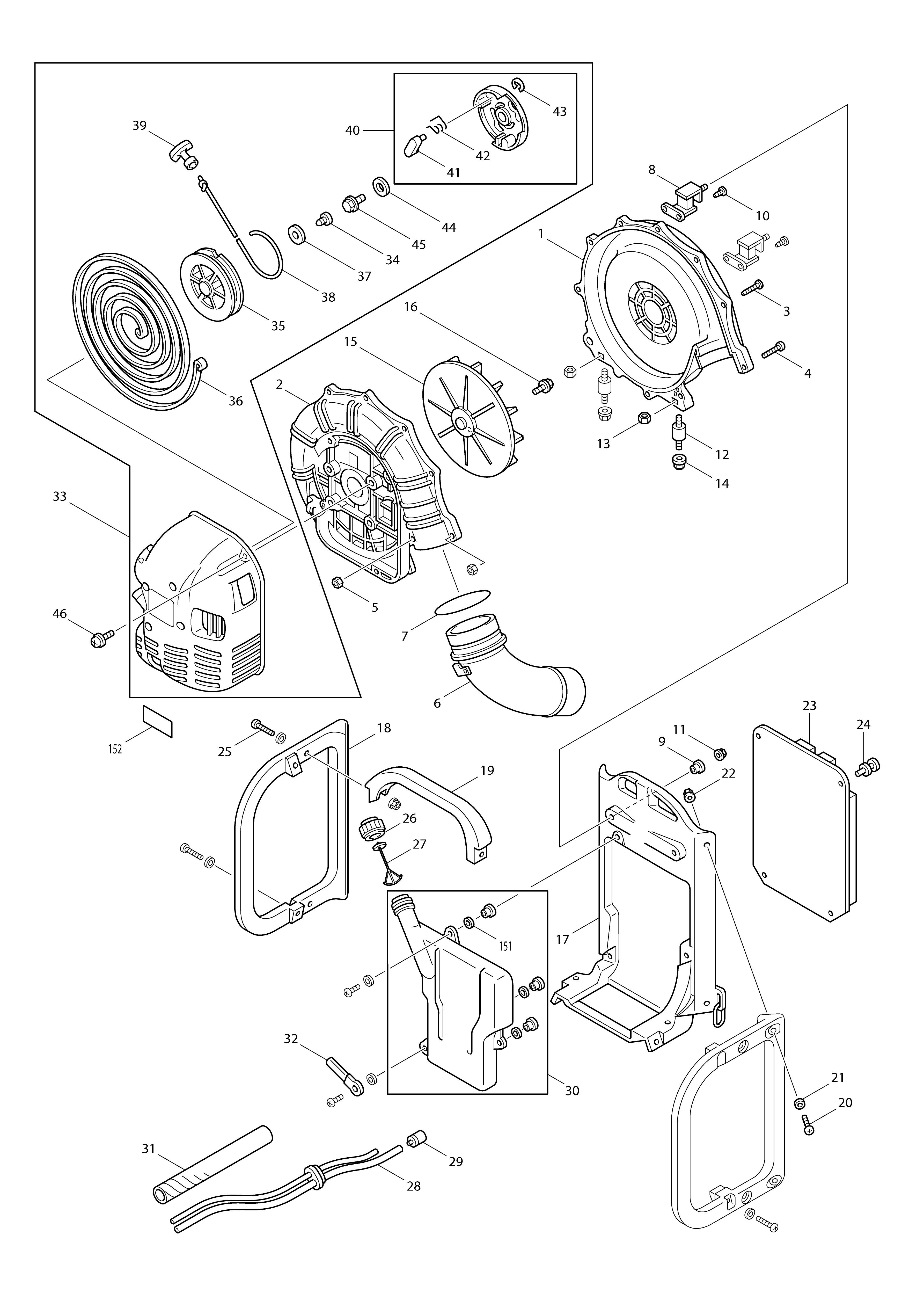 Vue éclatée Makita RBL500#01