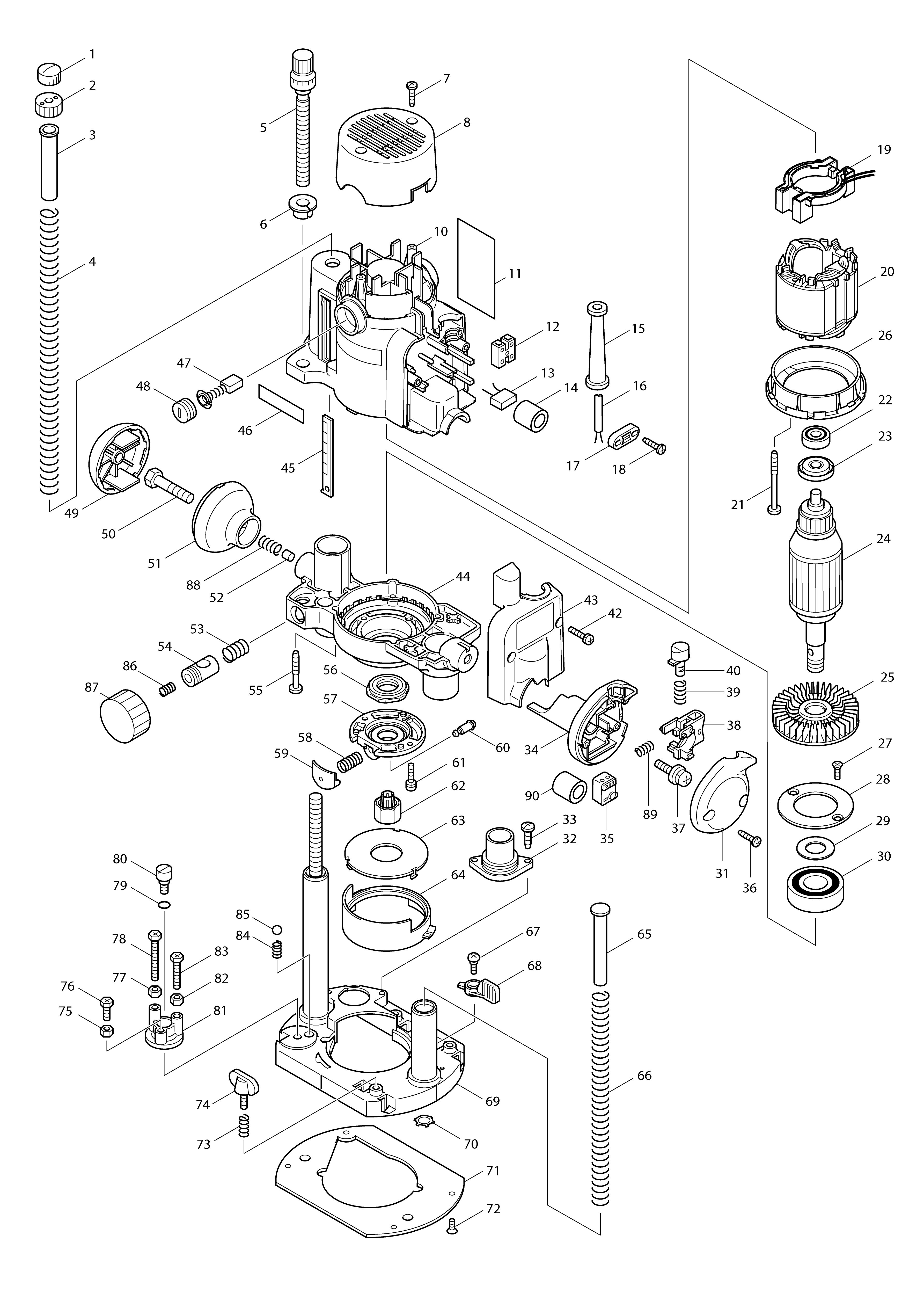 Vue éclatée Makita RP0910#01