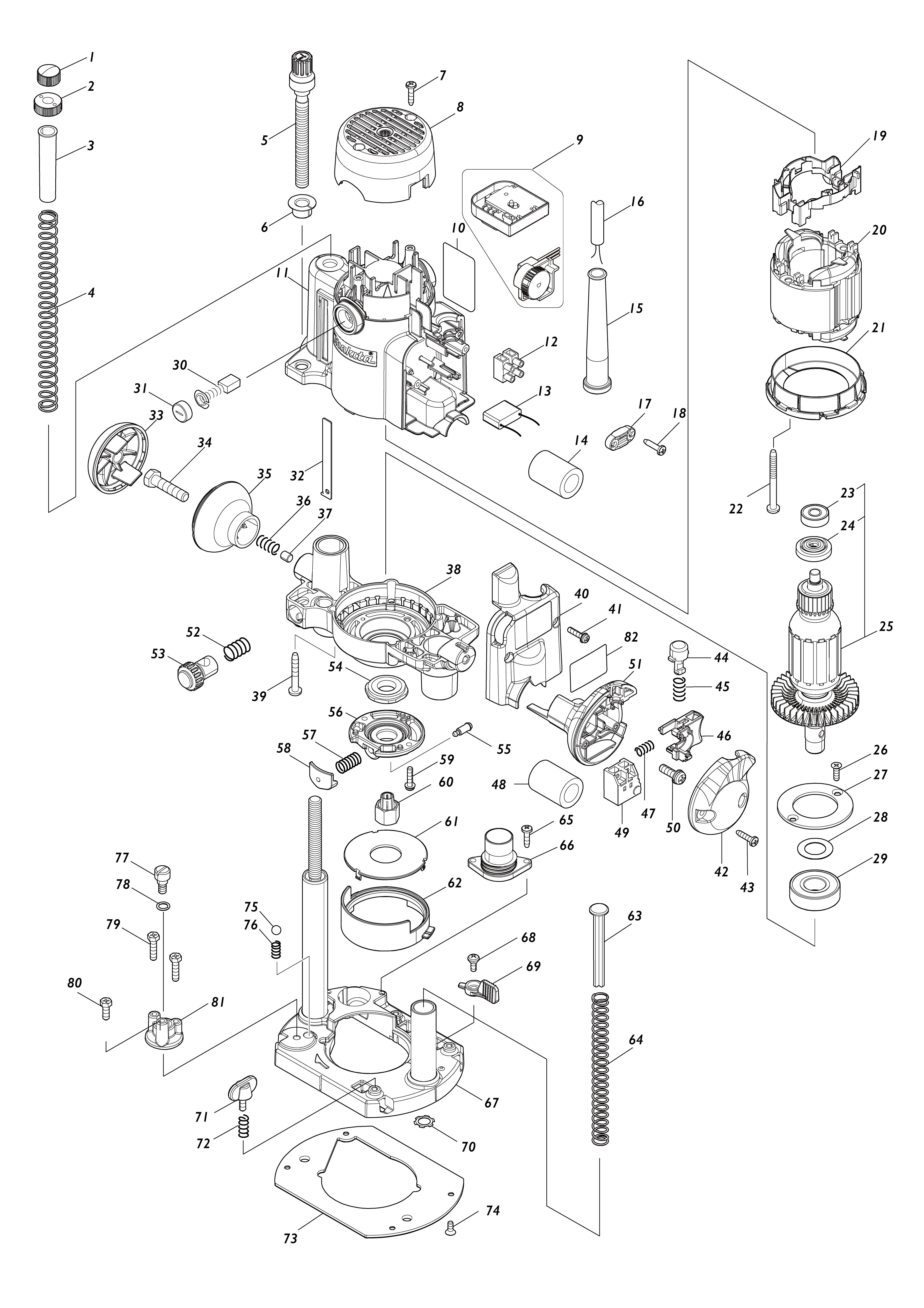 Vue éclatée Makita RP1111C#01