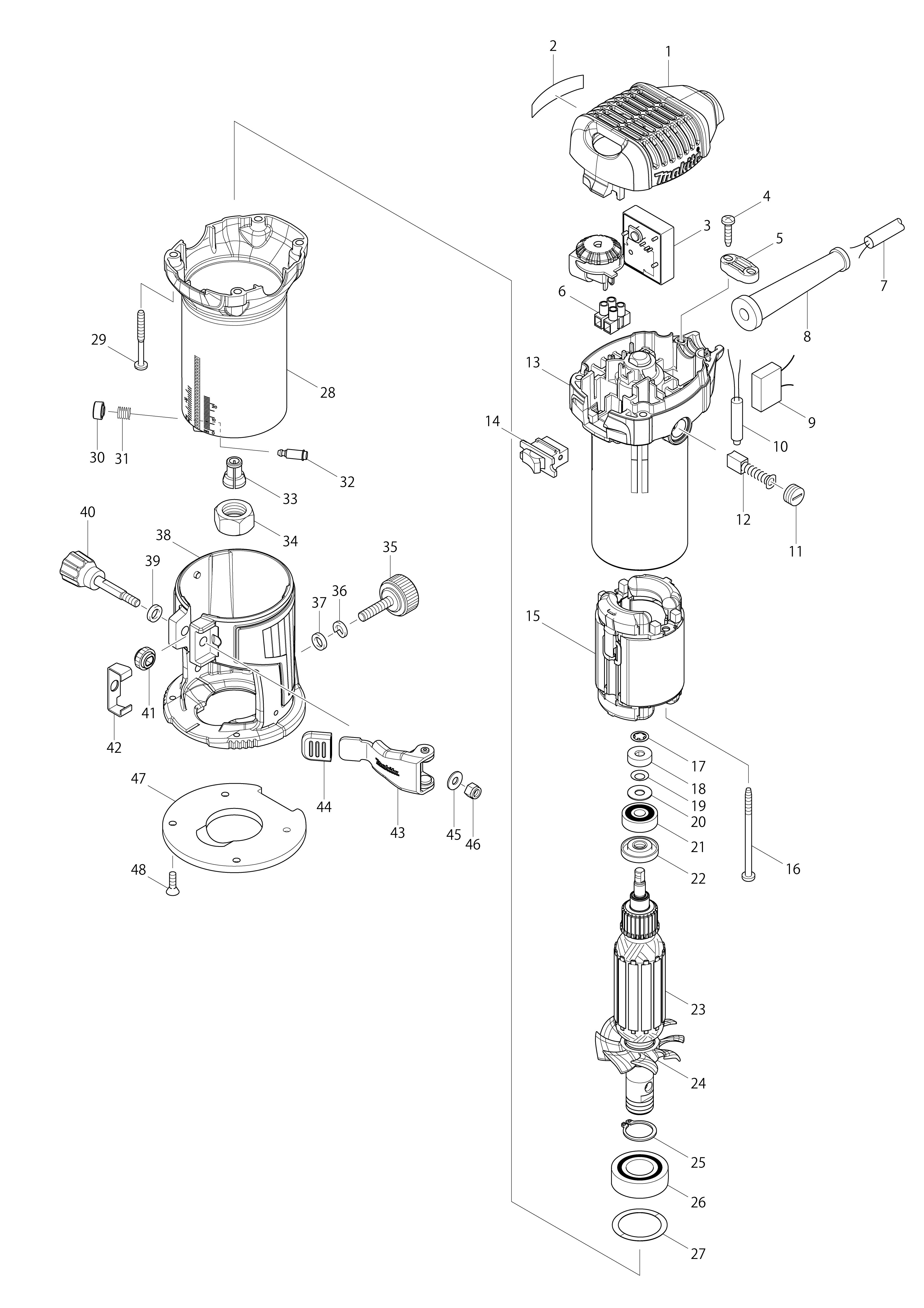 Vue éclatée Makita RT0700C#01