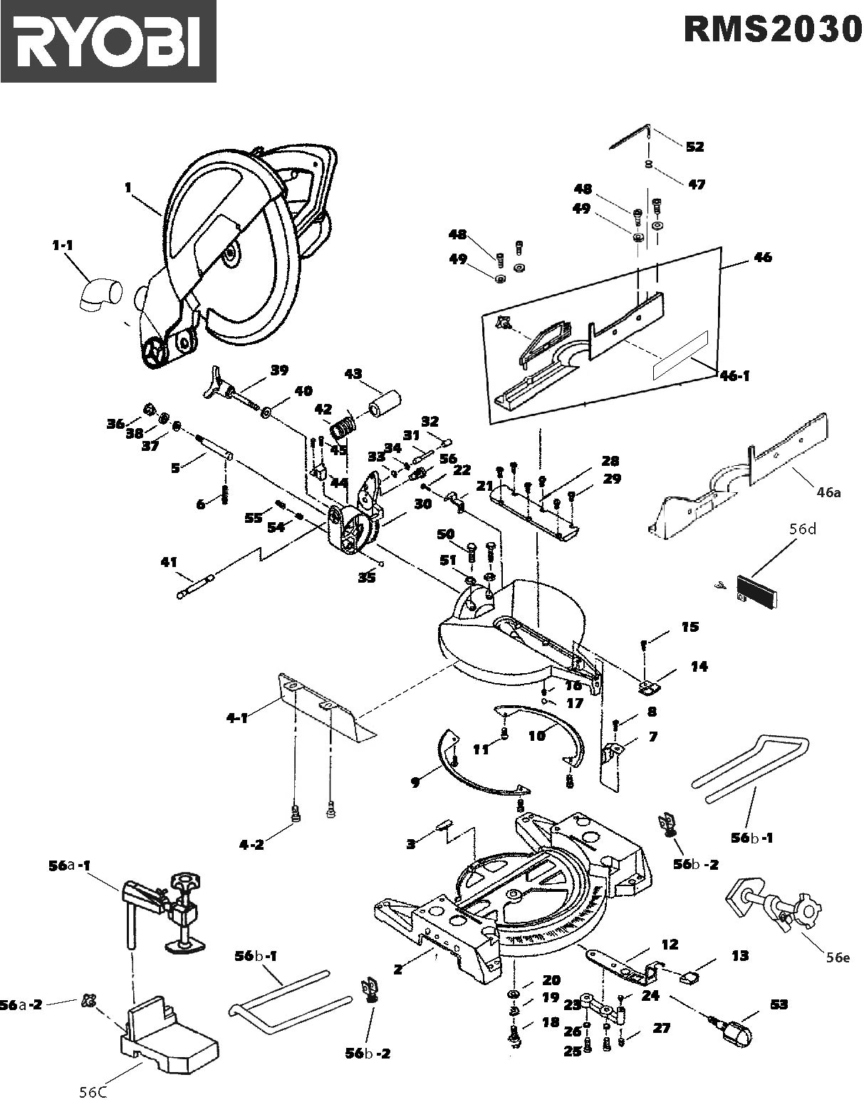 Vue éclatée Ryobi RMS2030 RMS2030#1#01