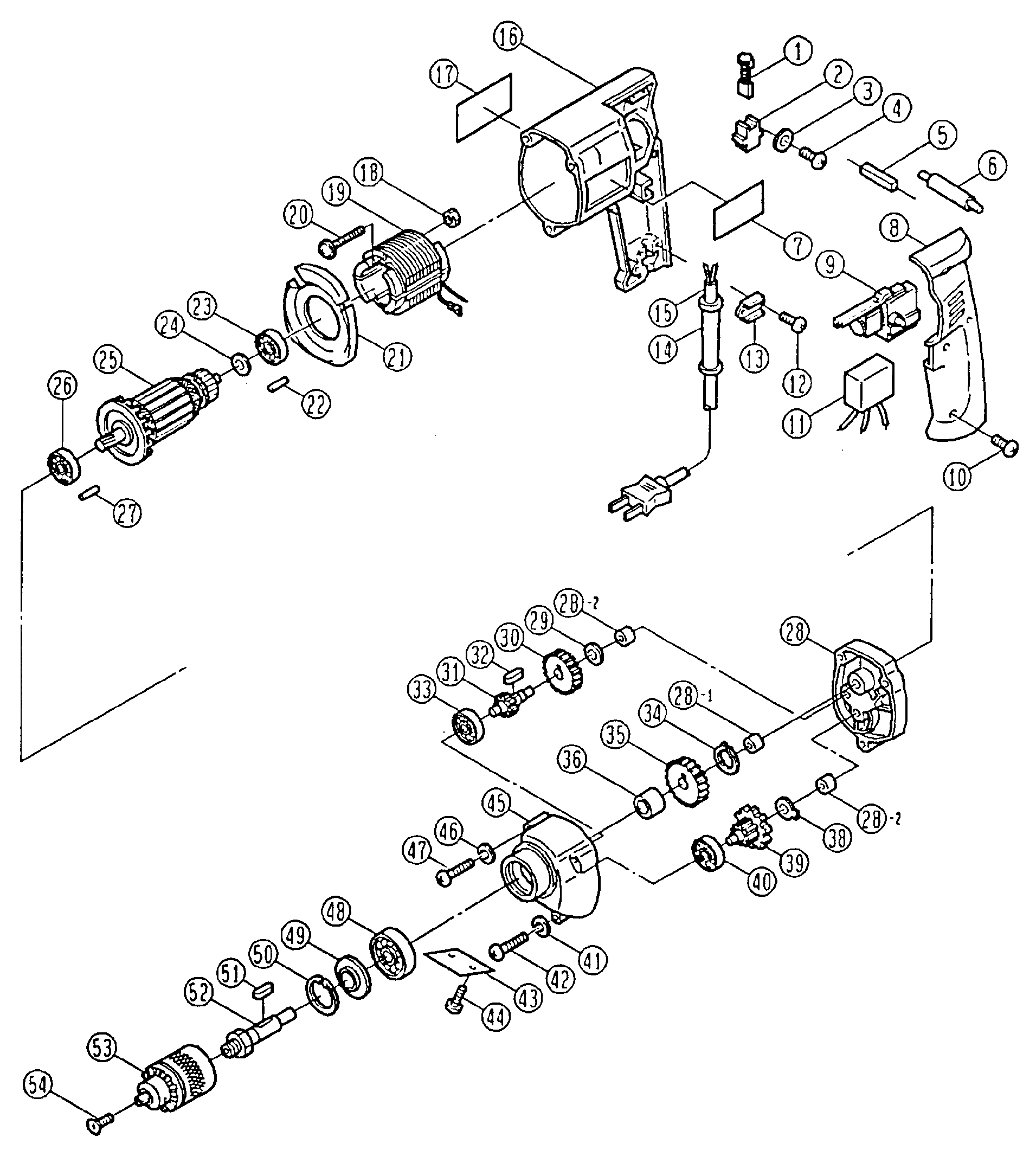 Vue éclatée Ryobi D130VR D130VR#01