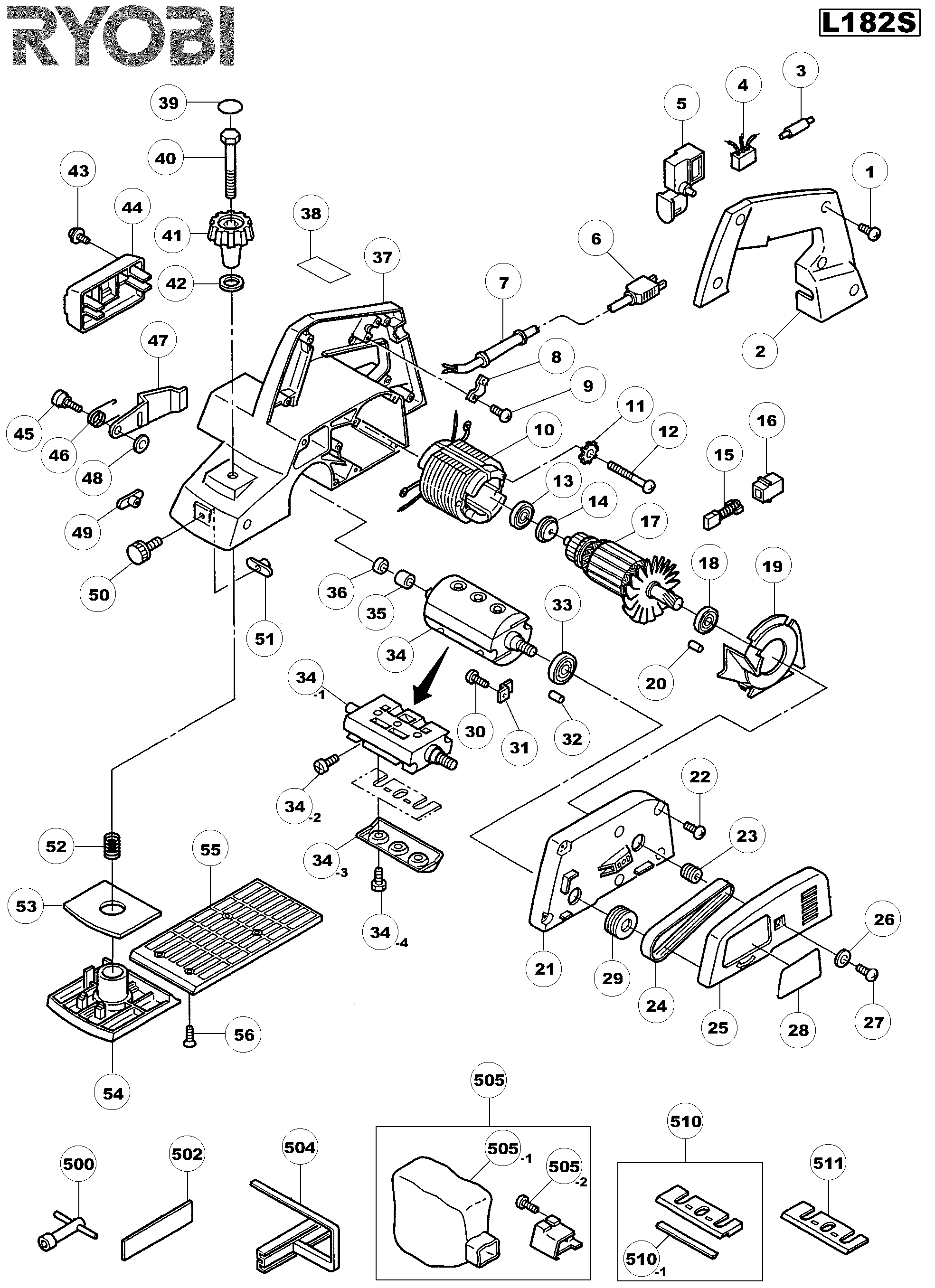 Vue éclatée Ryobi L182STC L182STC#1#01