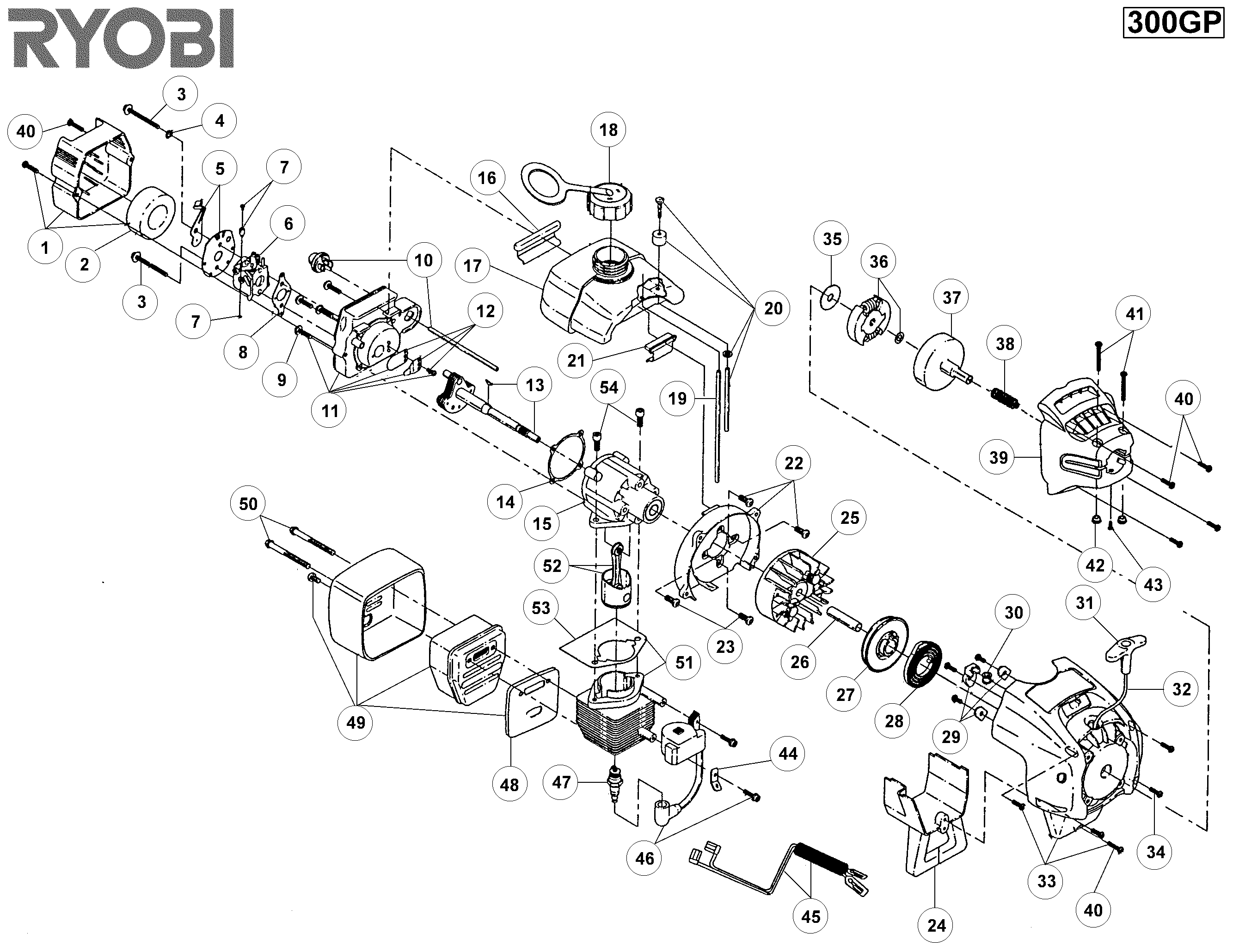 Vue éclatée Ryobi 300GP 300GP#01
