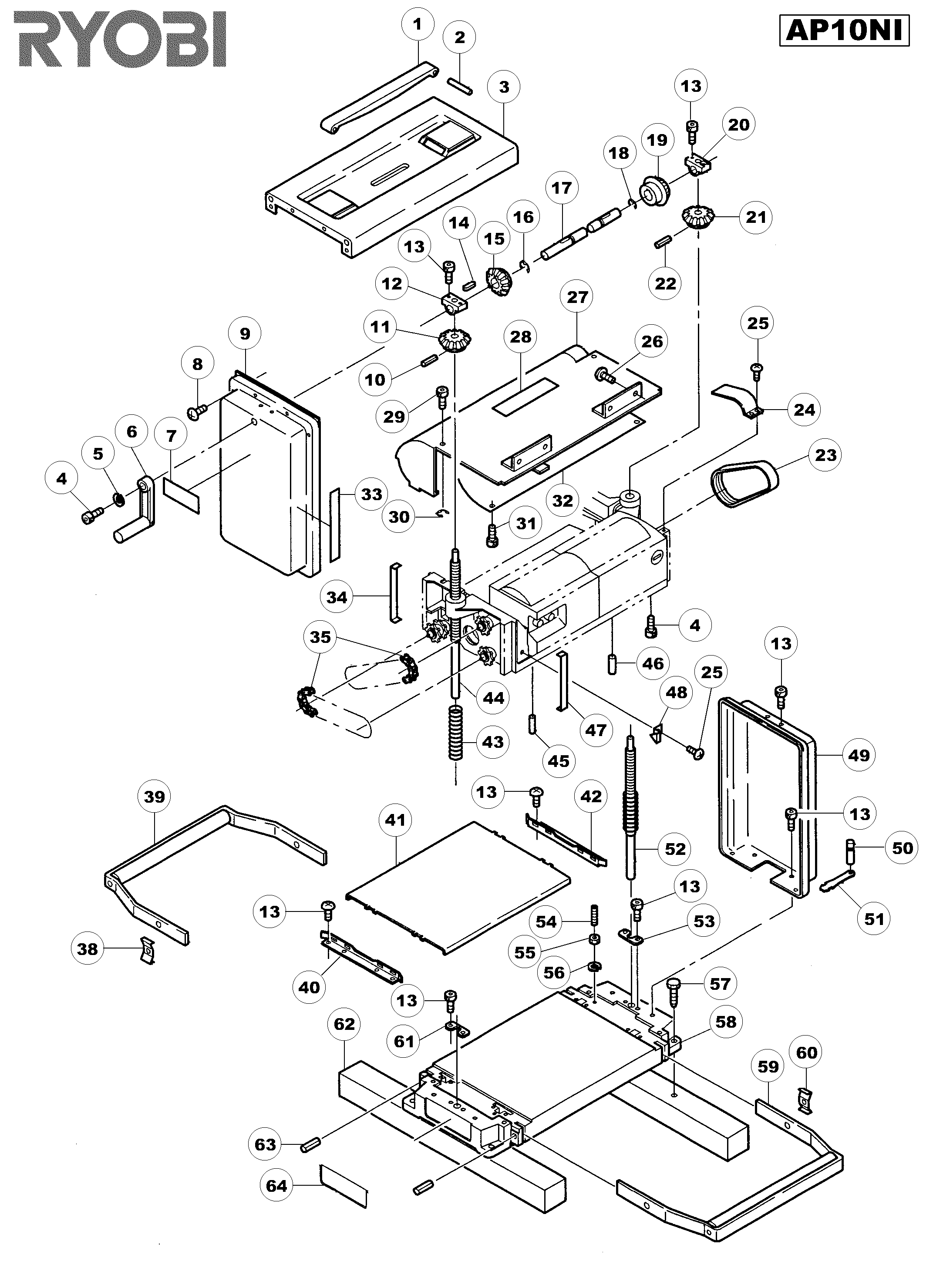 Vue éclatée Ryobi AP10NI AP10NI#01