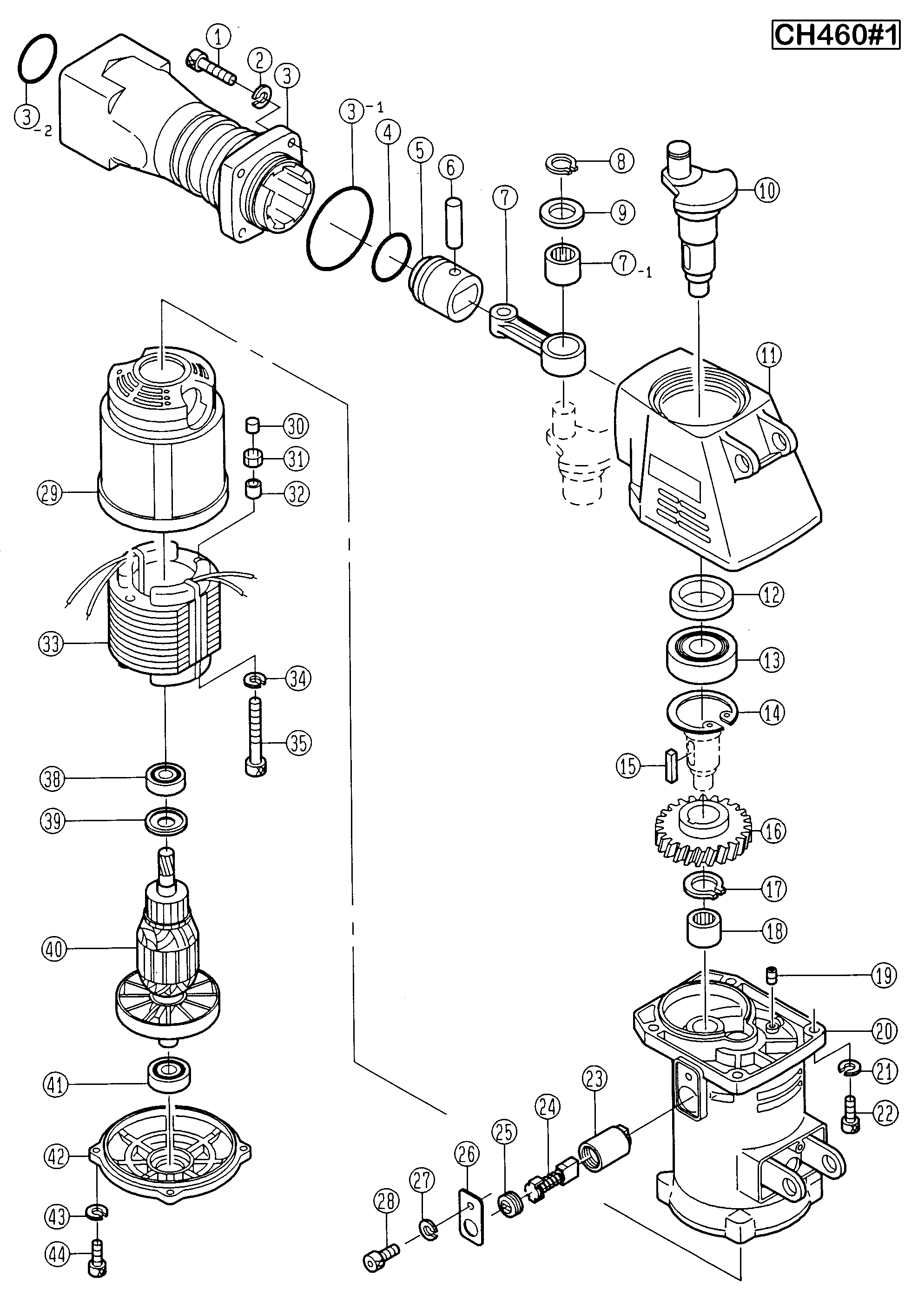 Vue éclatée Ryobi CH460PKI CH460PKI#1#01
