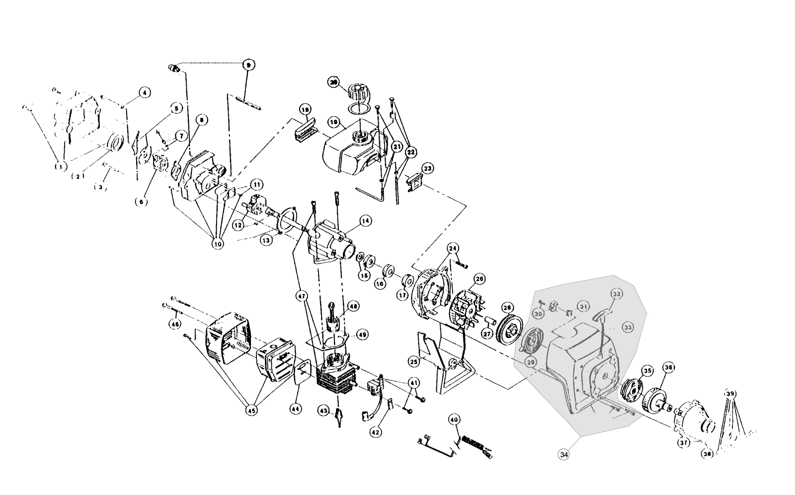 Vue éclatée Ryobi RSB3100E RSB3100E#01