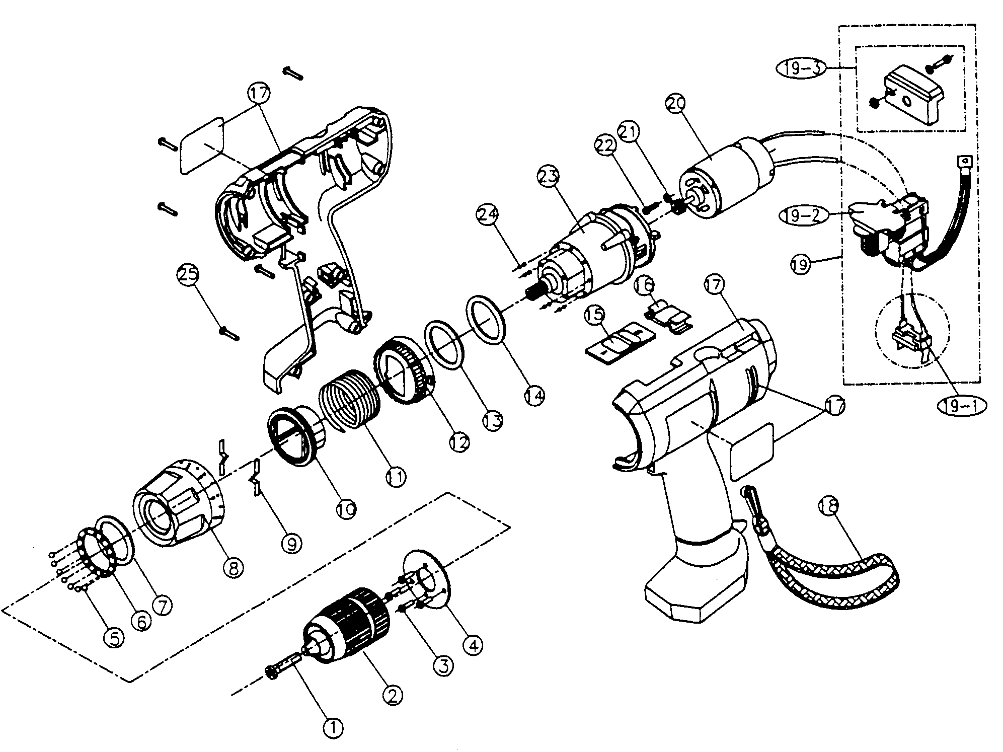 Vue éclatée Ryobi T1420 T1420#01