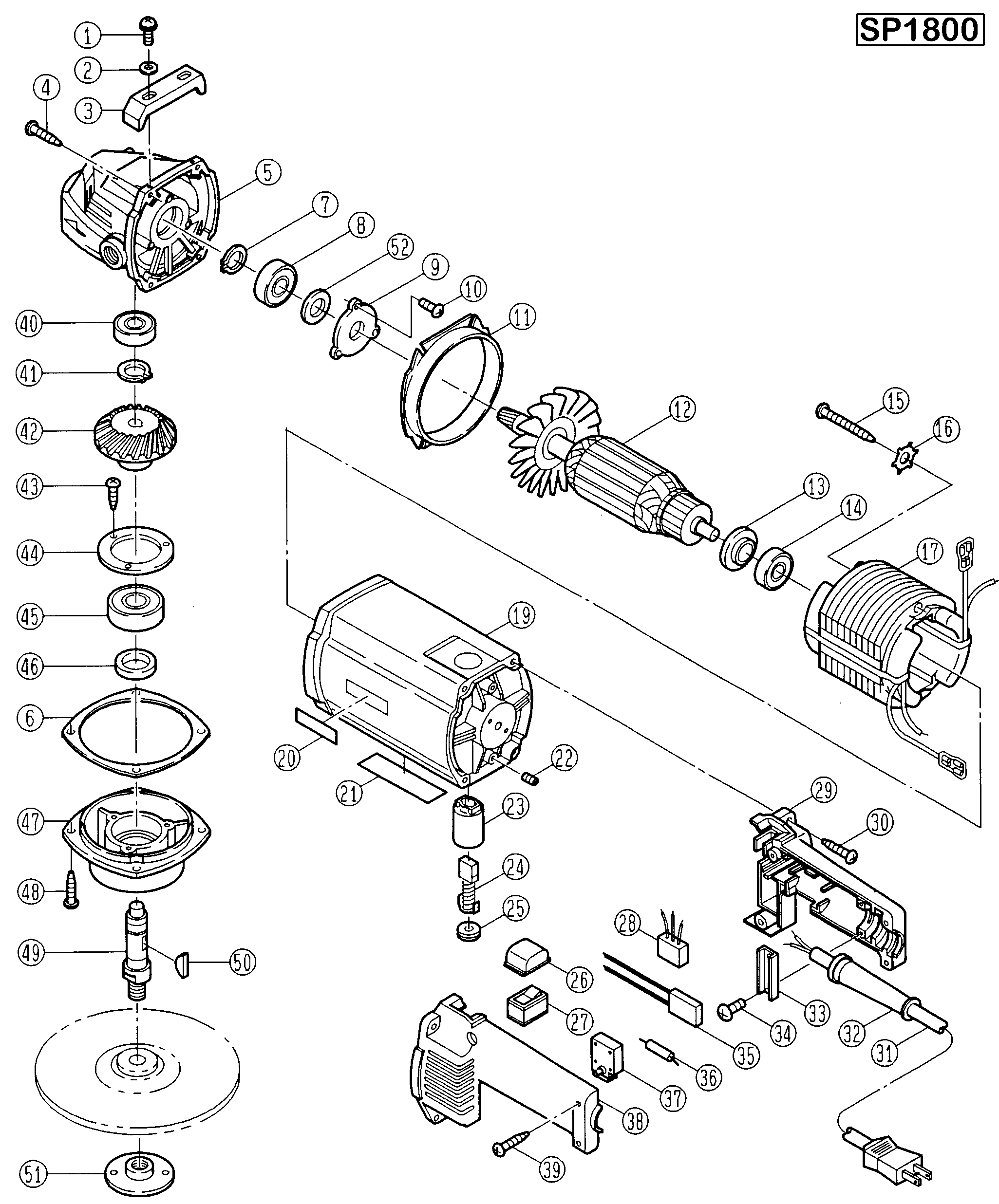 Vue éclatée Ryobi SP1800I SP1800I#1#01