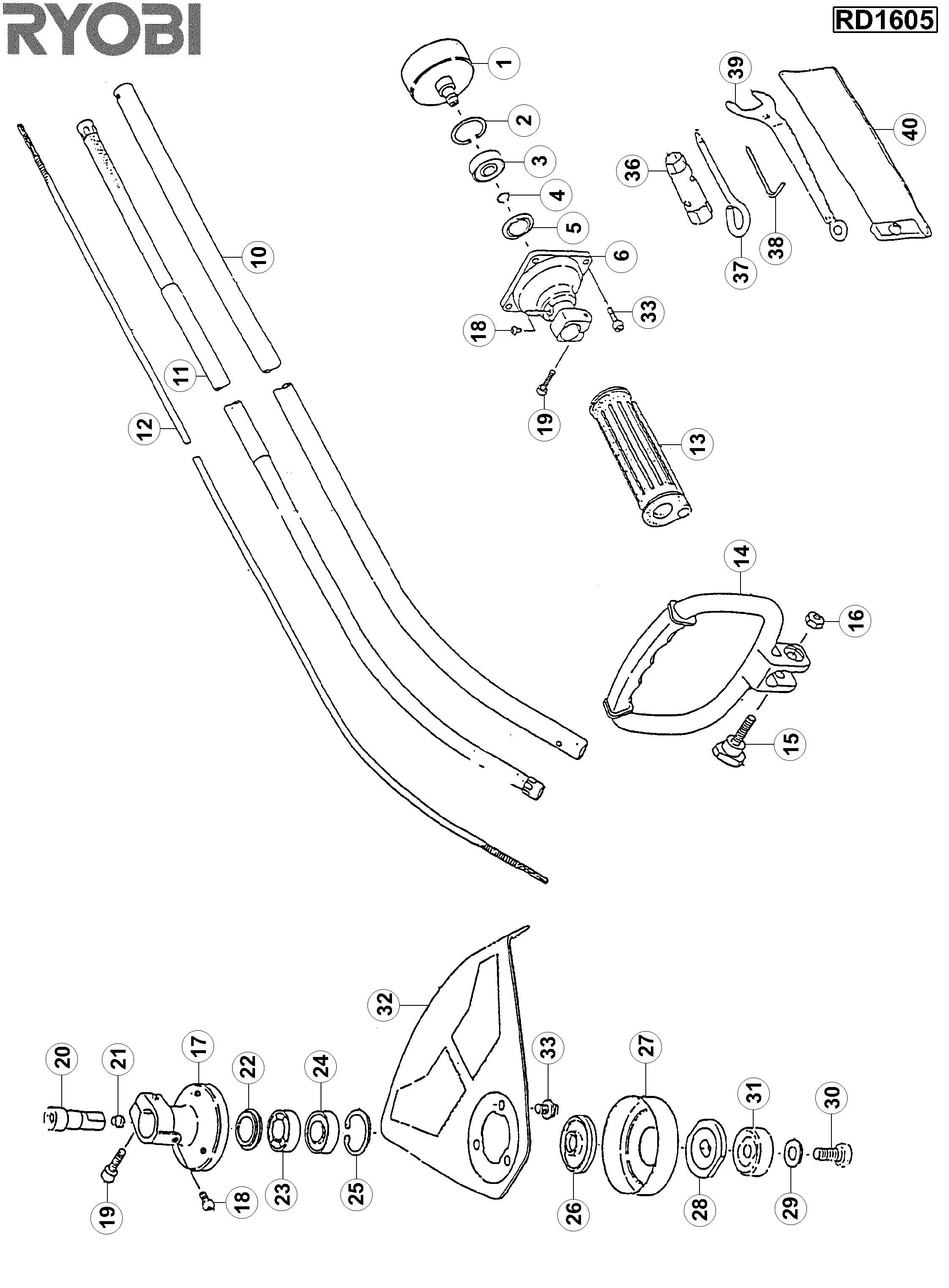 Vue éclatée Ryobi RD1605 RD1605#01