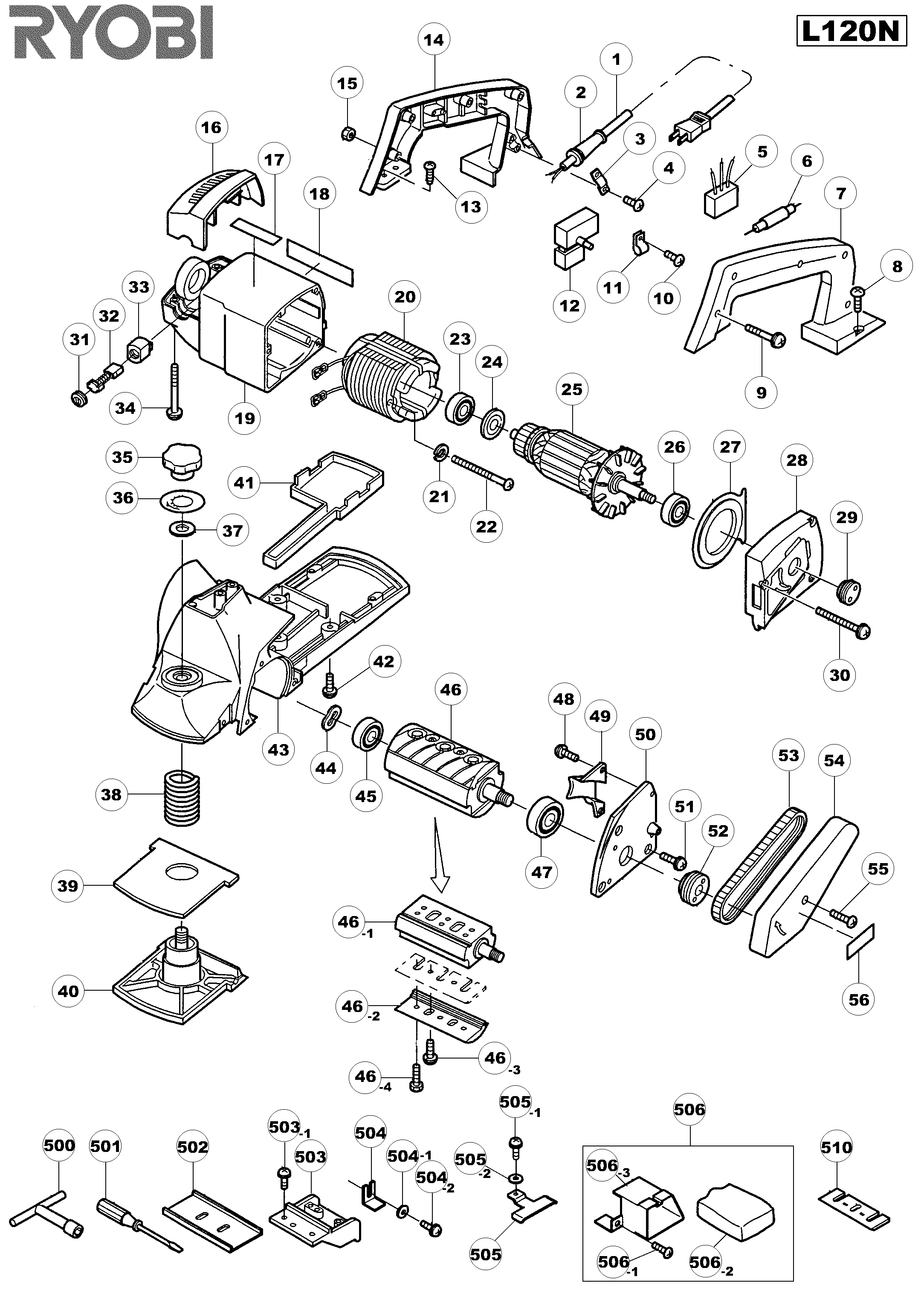 Vue éclatée Ryobi L120N L120N#1#01