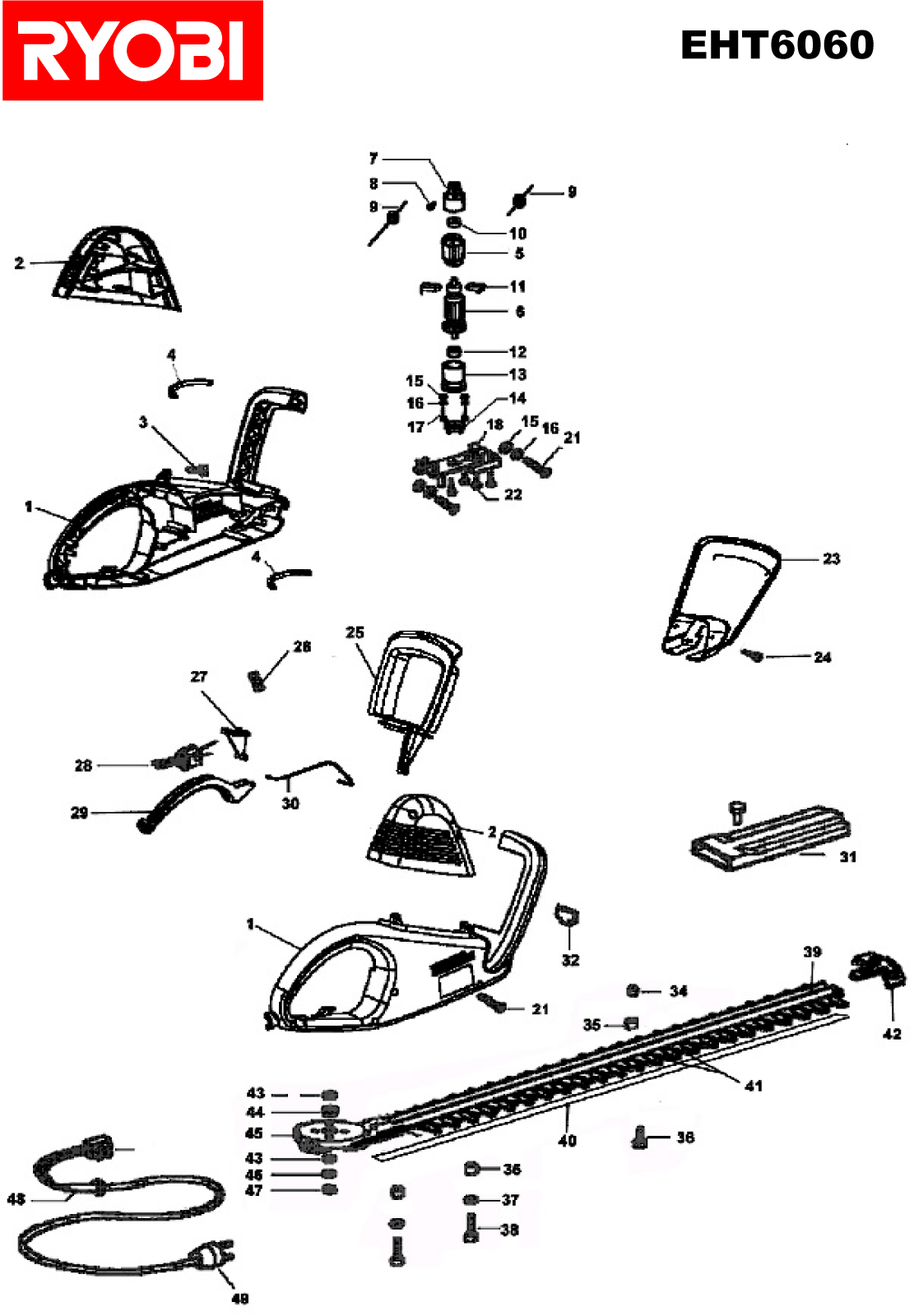 Vue éclatée Ryobi EHT6060 EHT6060#1#01