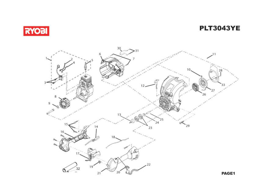 Vue éclatée Ryobi PLT3043YE PLT3043YE#1#01