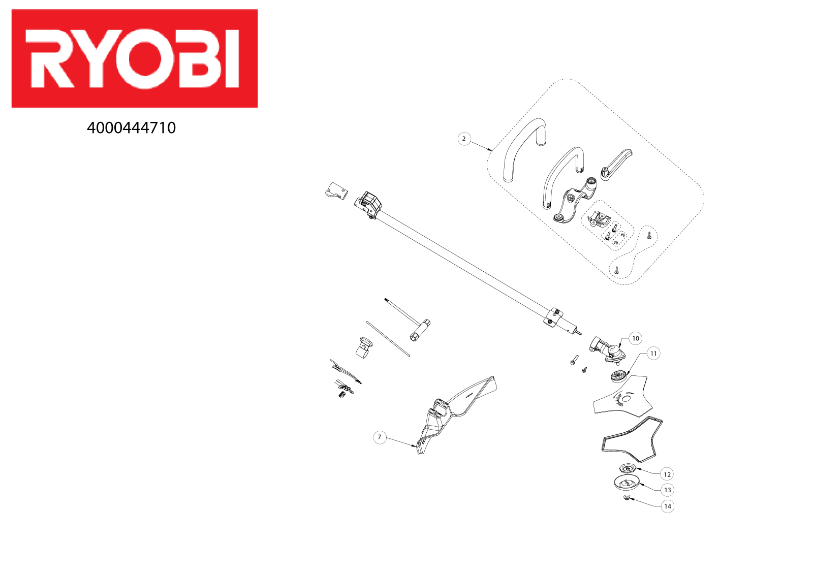 Vue éclatée Ryobi RXBC01 4000444710#01