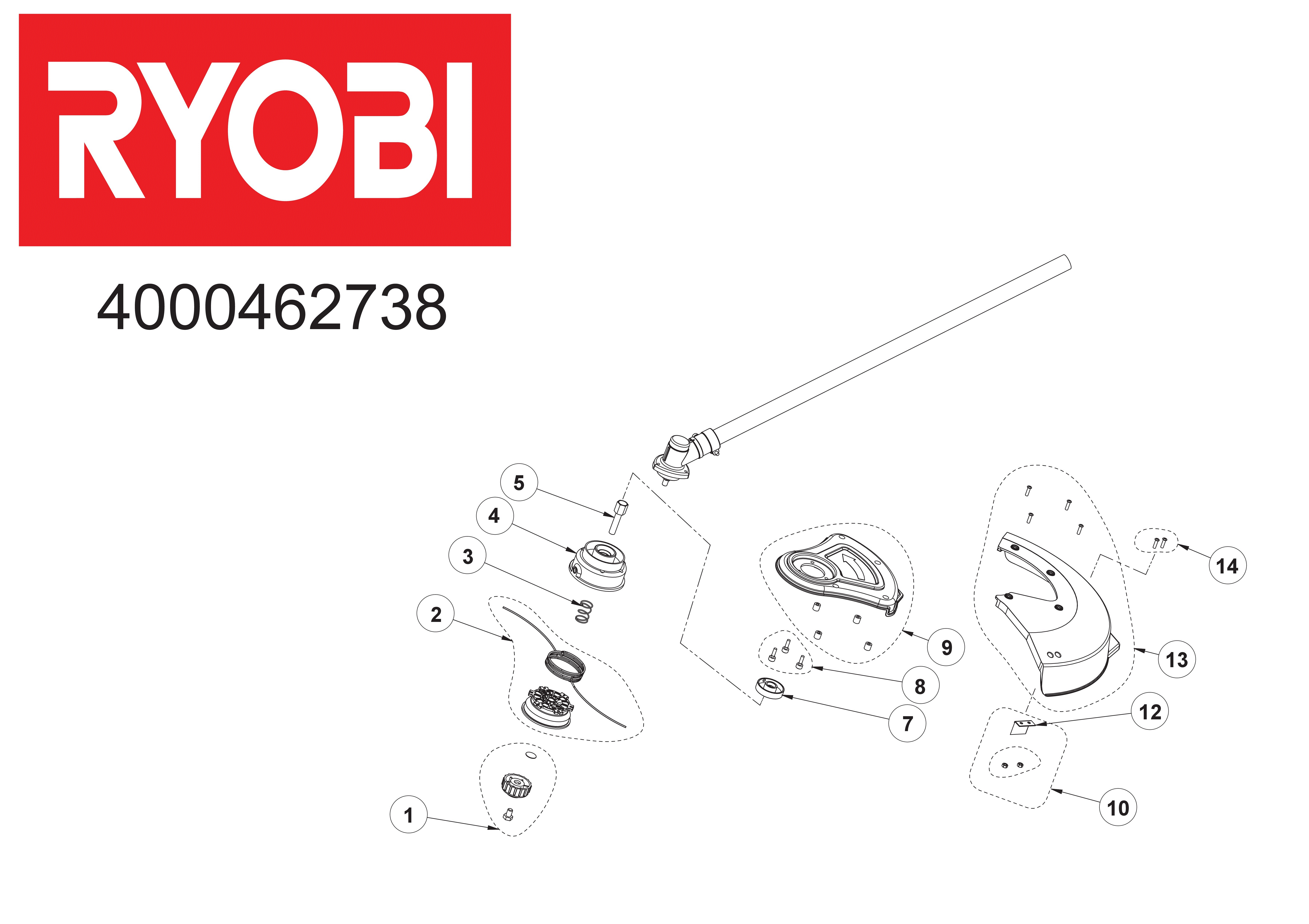 Vue éclatée Ryobi ALT04 4000462738#01