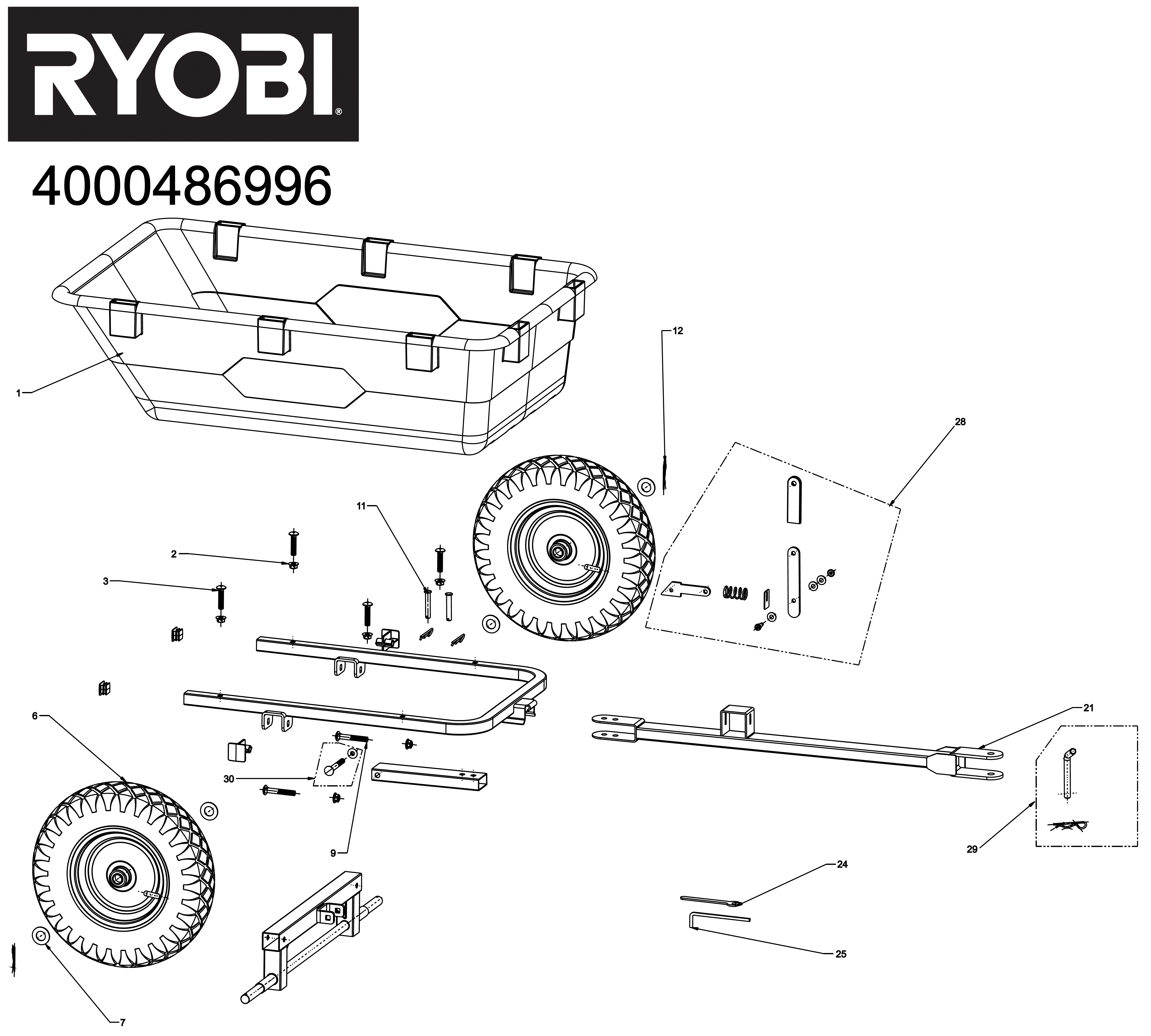 Vue éclatée Ryobi RAC476 4000486996#01