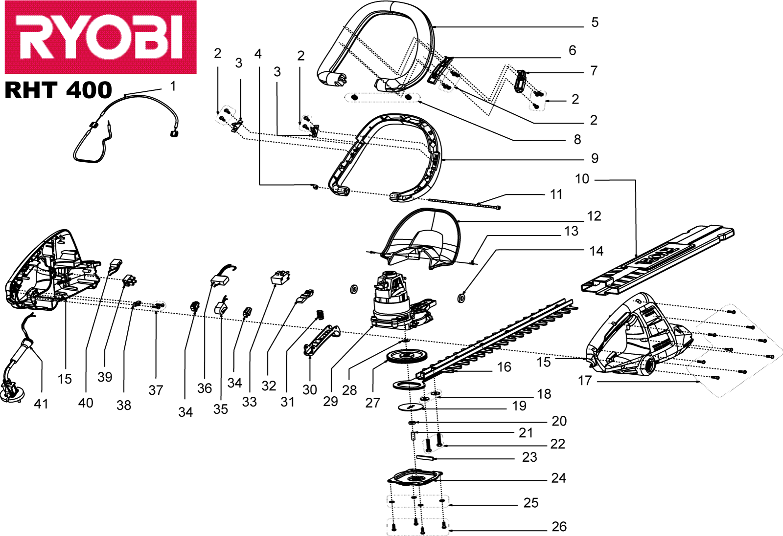Vue éclatée Ryobi RHT400 RHT400#1#01