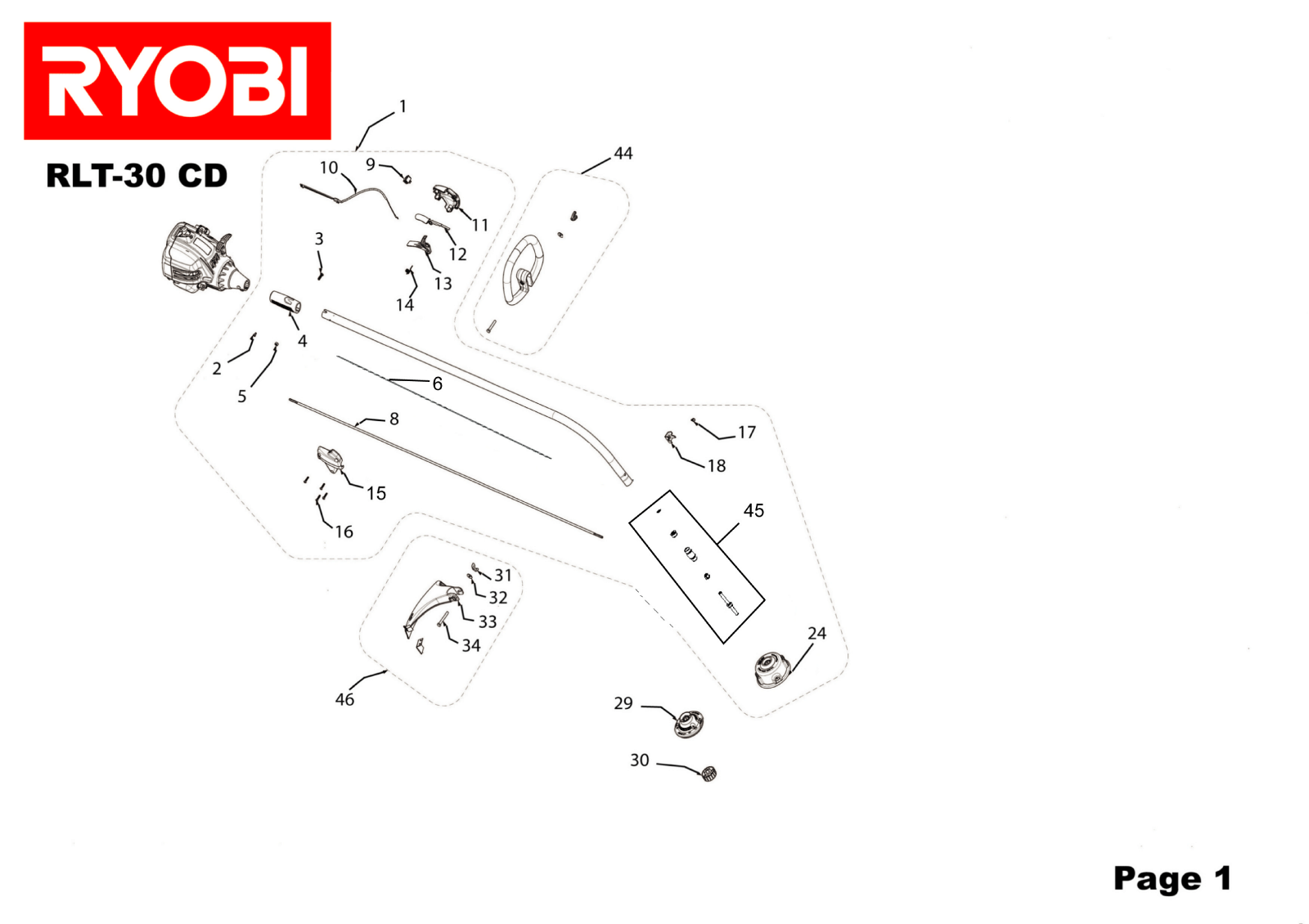 Vue éclatée Ryobi RLT30CD RLT30CD#1#01