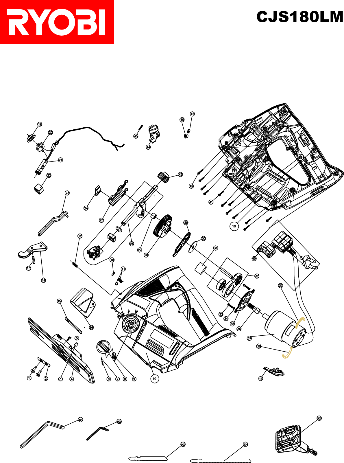 Vue éclatée Ryobi CJS180LM CJS180LM#1#01