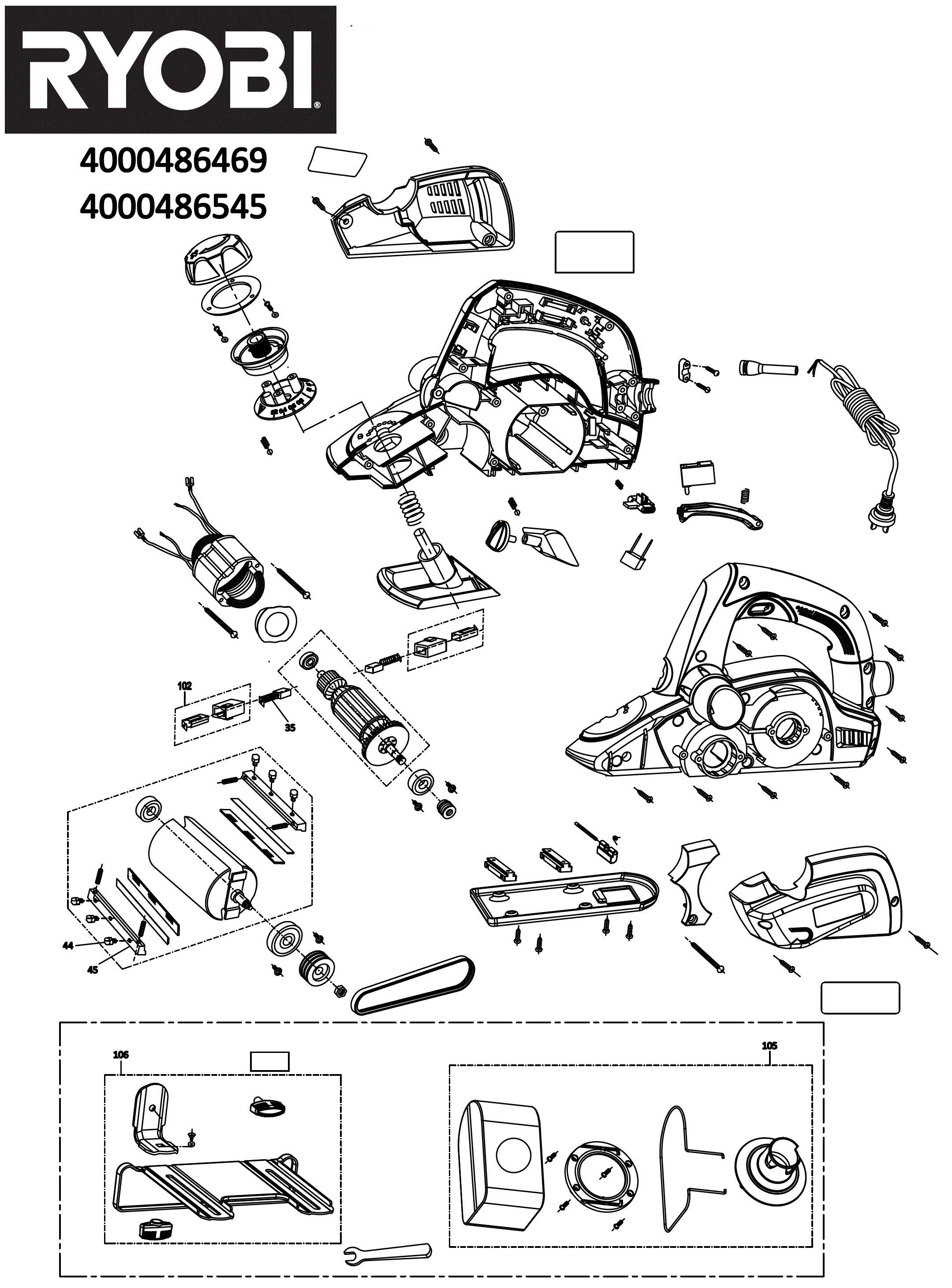 Vue éclatée Ryobi EPN6082CHG 4000486469#01