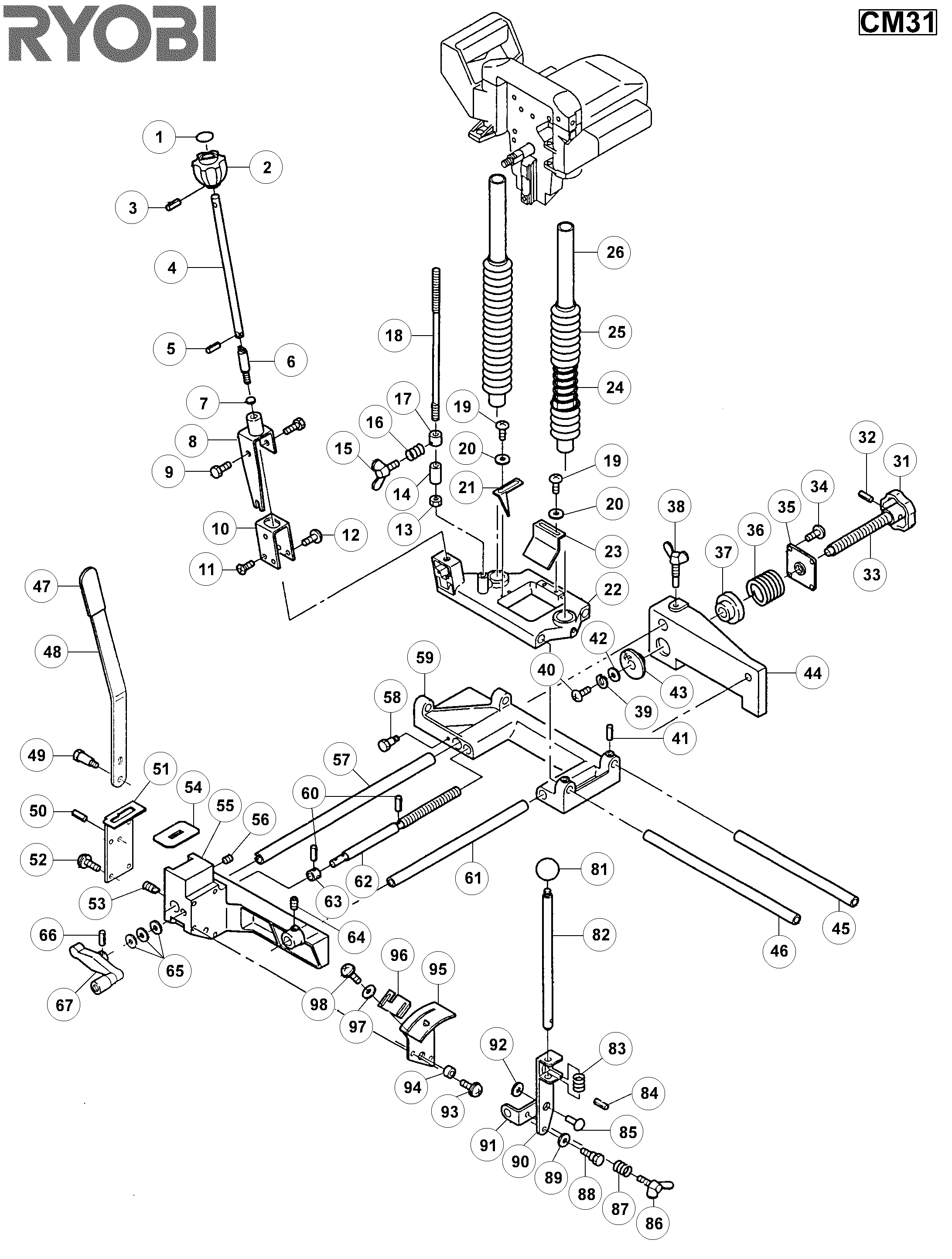 Vue éclatée Ryobi CM31 CM31#1#01
