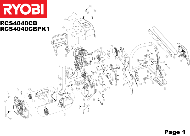 Vue éclatée Ryobi RCS4040CB 5133000671#1#01