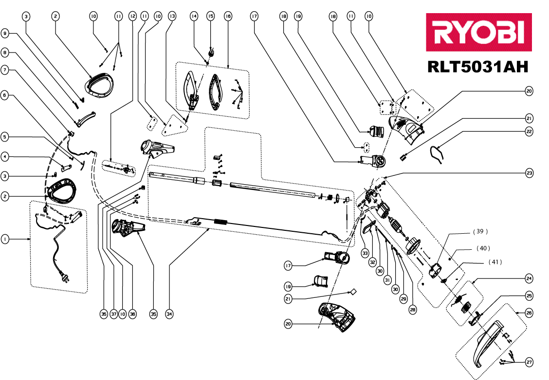 Vue éclatée Ryobi RLT5031AH RLT5031AH#1#01