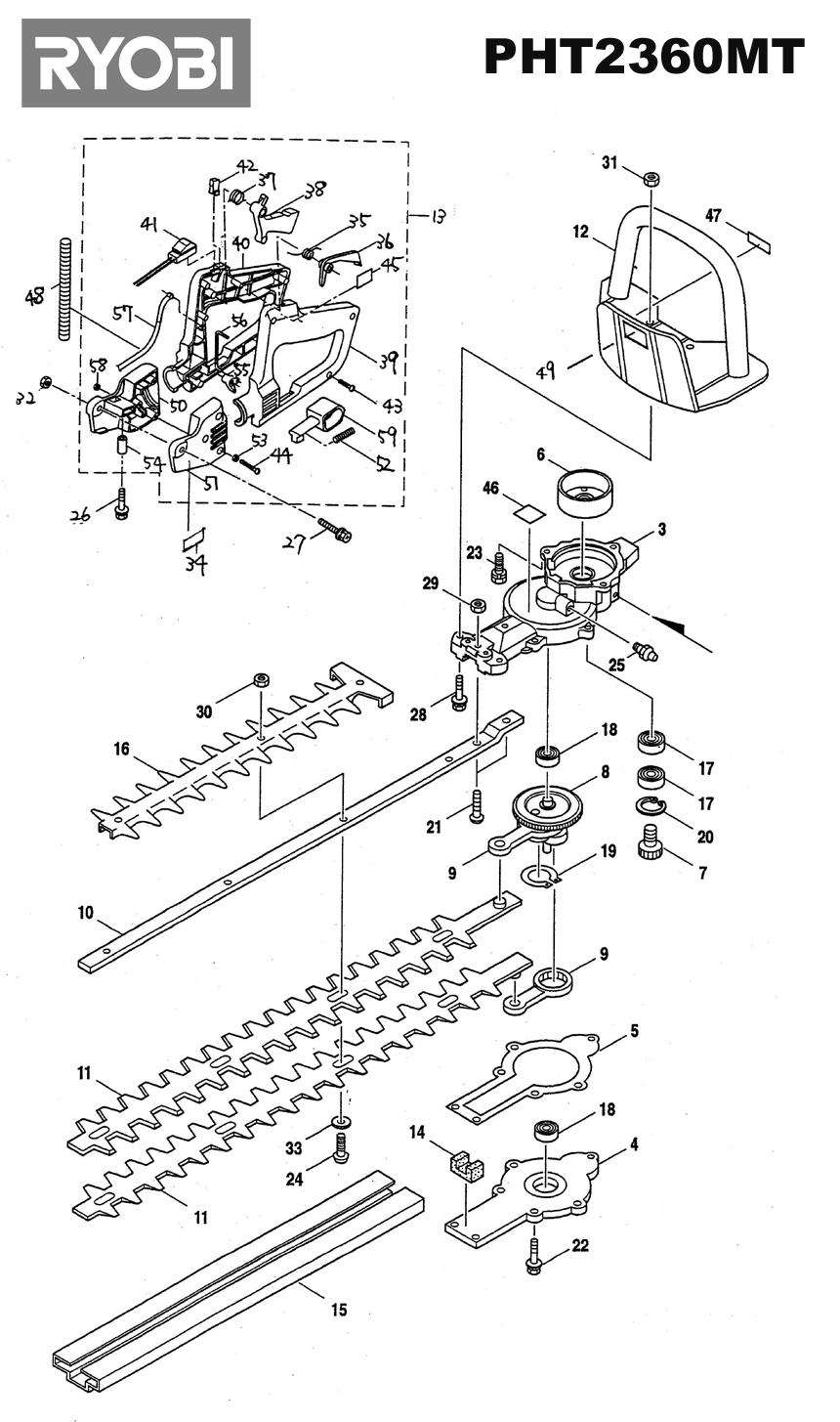 Vue éclatée Ryobi PHT2360MT PHT2360MT#1#01