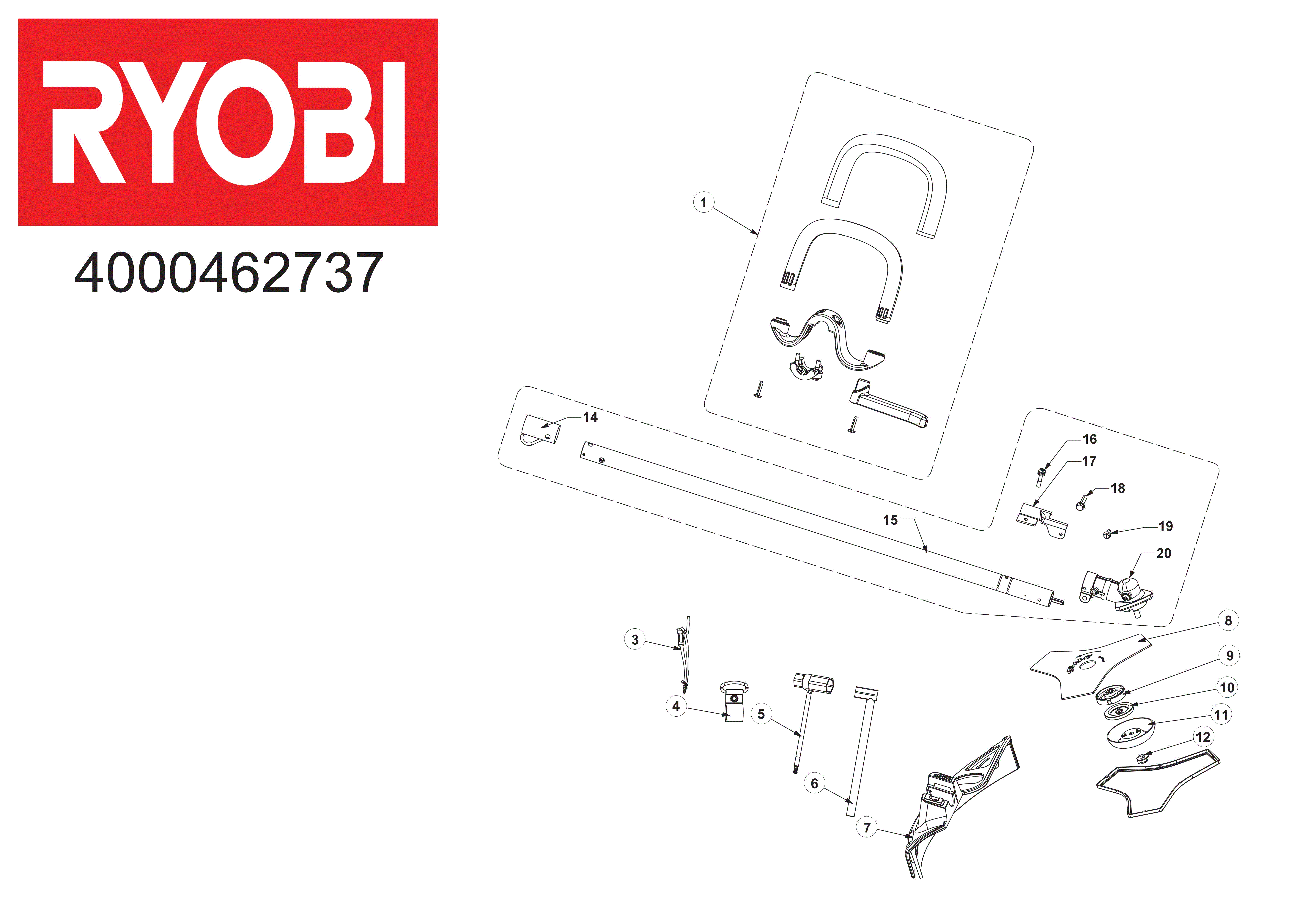 Vue éclatée Ryobi ABC03 4000462737#01
